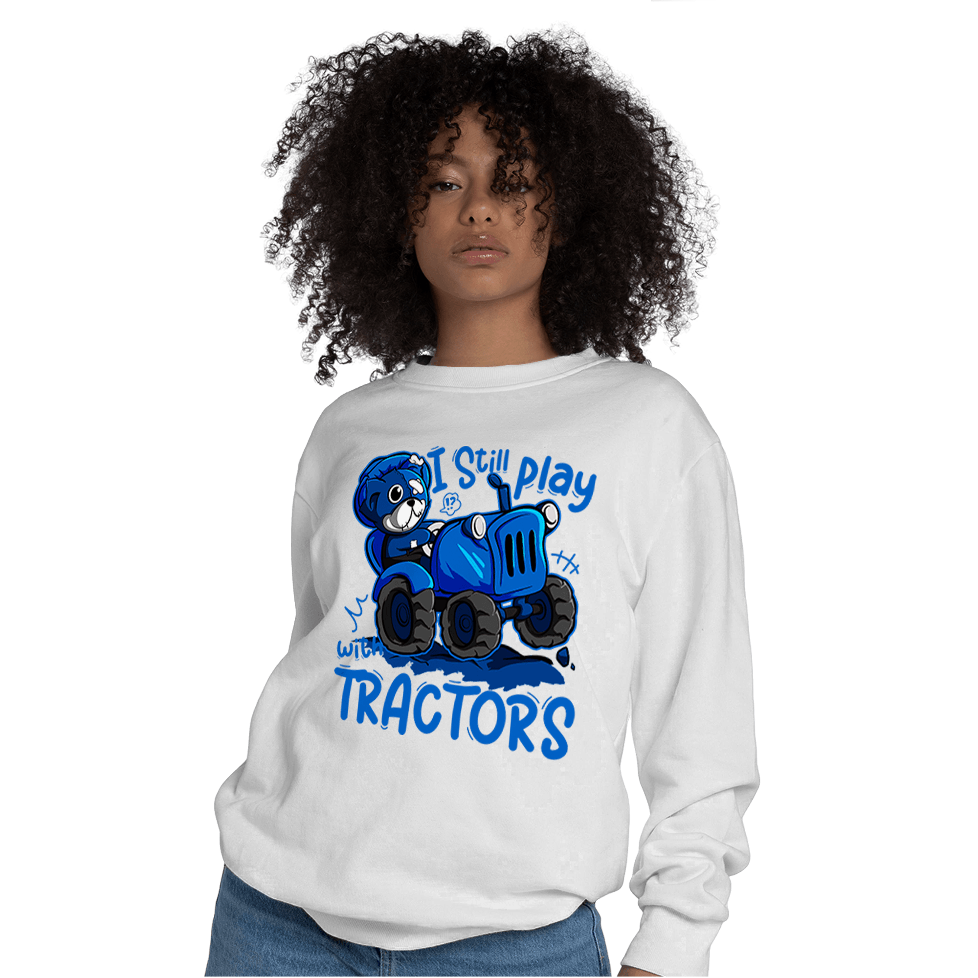 Royal Reimagined 1s Sweatshirt Match Play With Tractors BER - NastyJamz