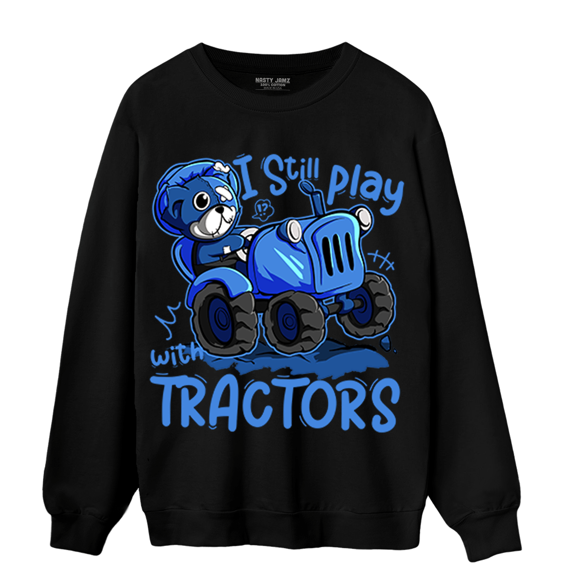 University Blue Toe 1s Sweatshirt Match Play With Tractors BER - NastyJamz