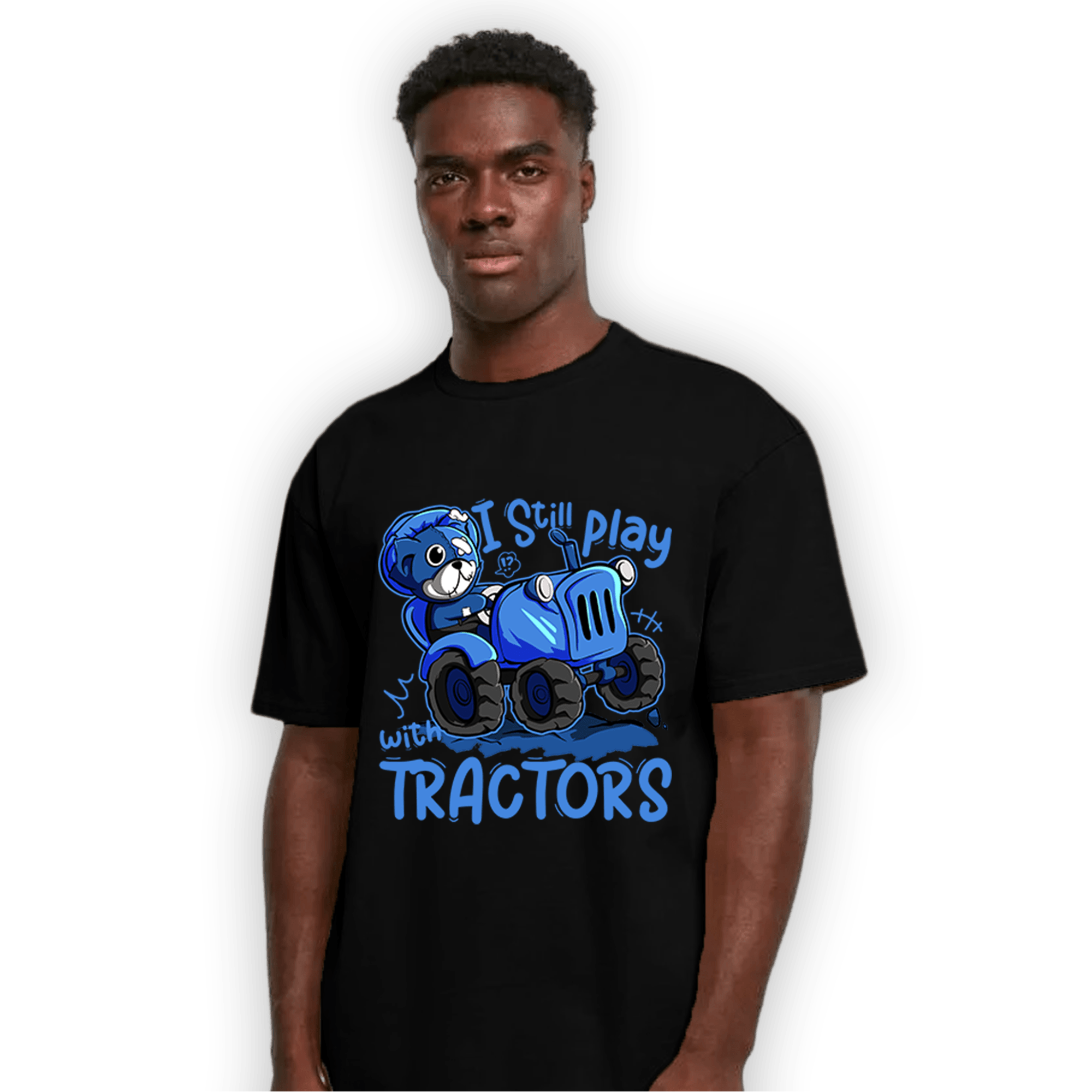 University Blue Toe 1s T Shirt Match Play With Tractors BER - NastyJamz