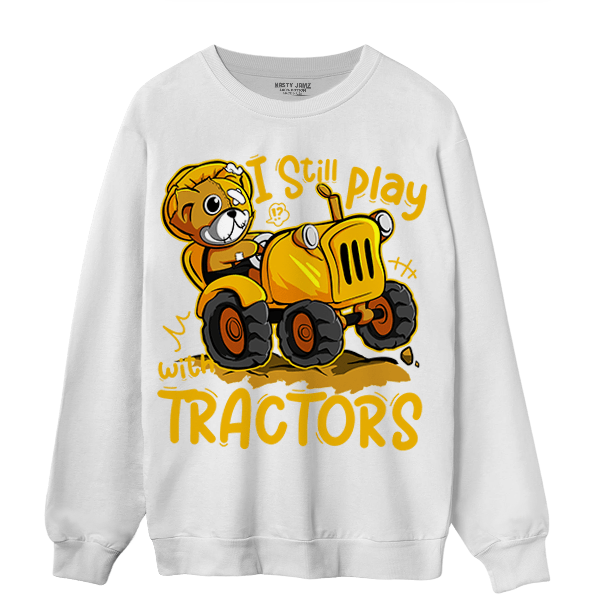 Yellow Ochre 1s Sweatshirt Match Play With Tractors BER - NastyJamz