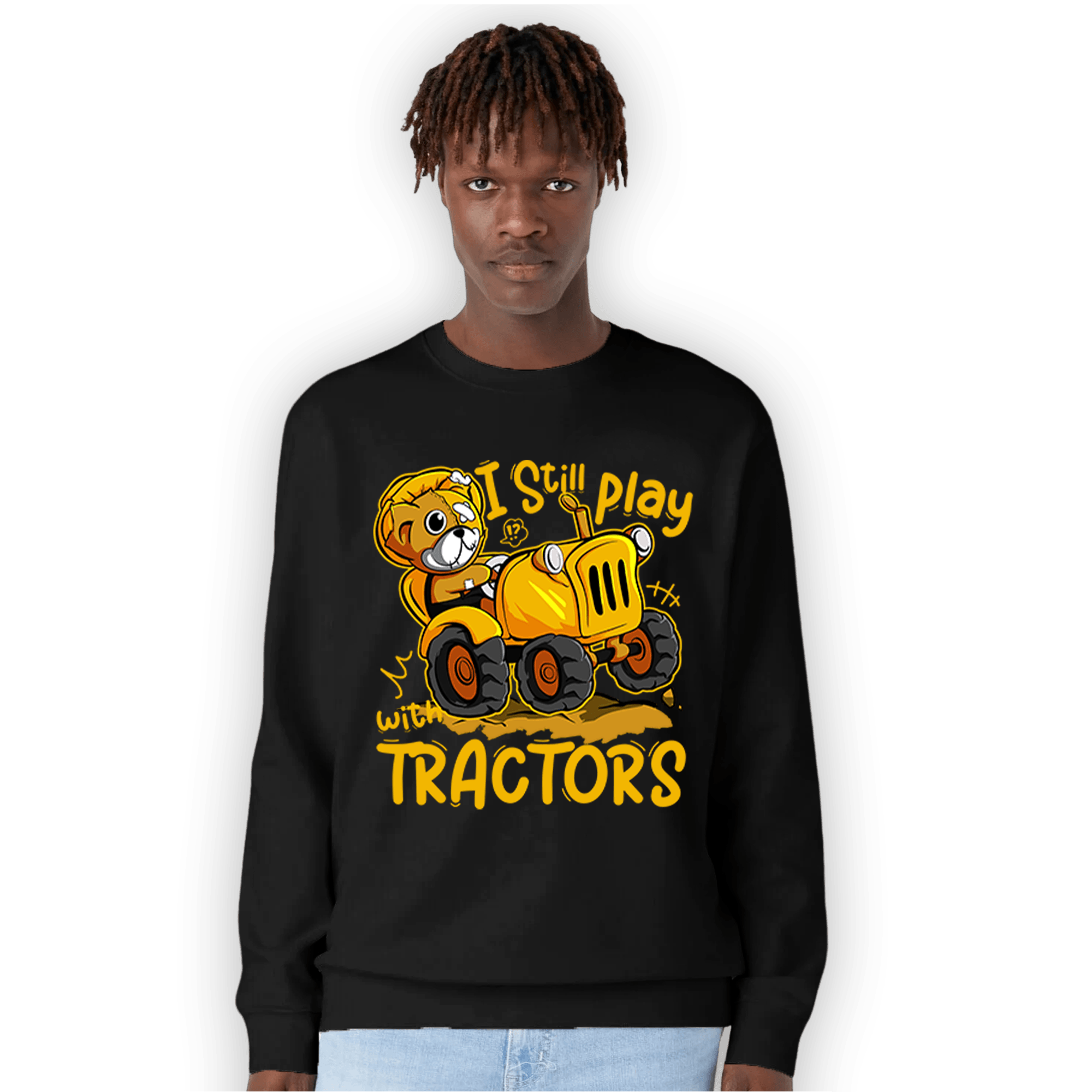 Yellow Ochre 1s Sweatshirt Match Play With Tractors BER - NastyJamz
