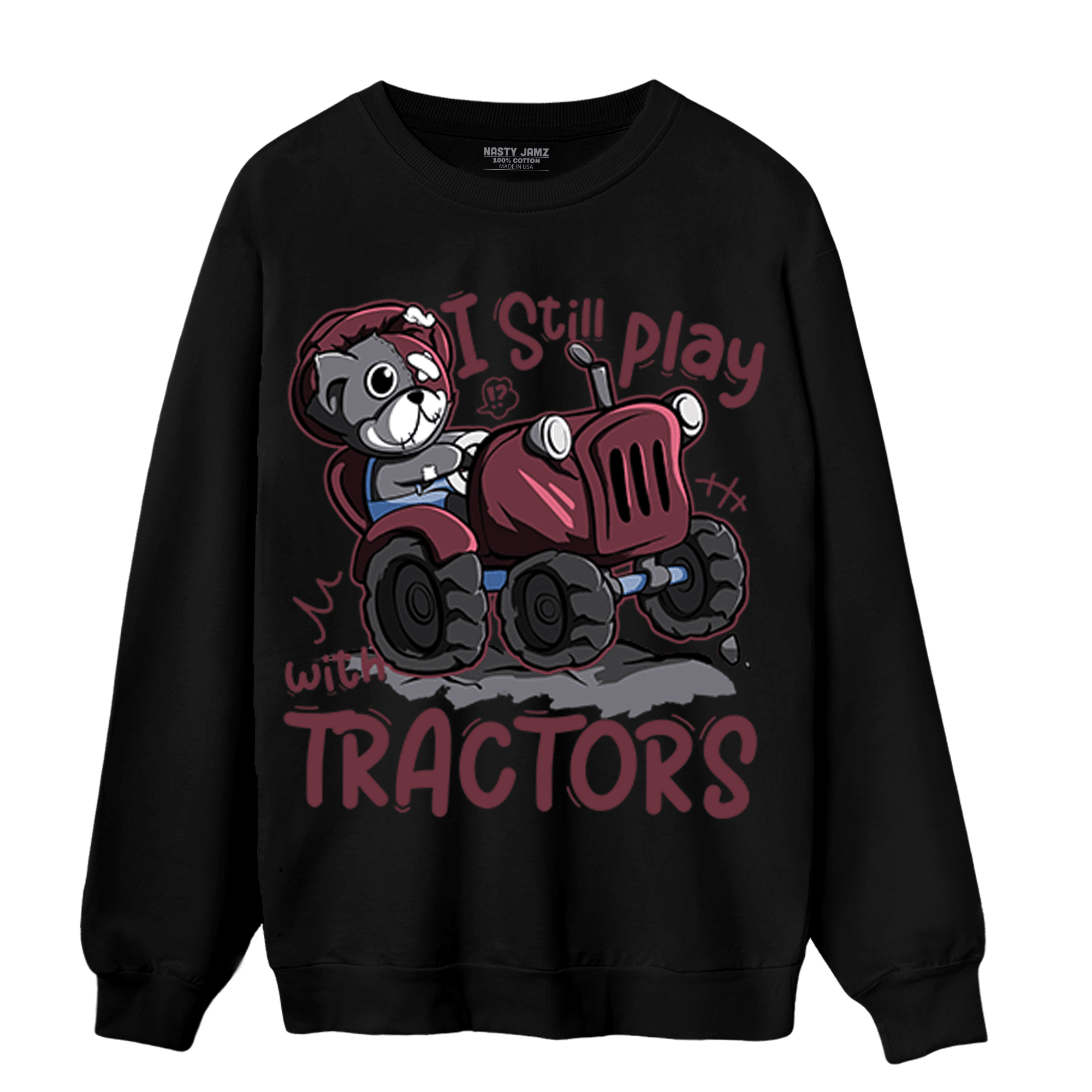 Burgundy 5s Sweatshirt Match Play With Tractors BER - NastyJamz