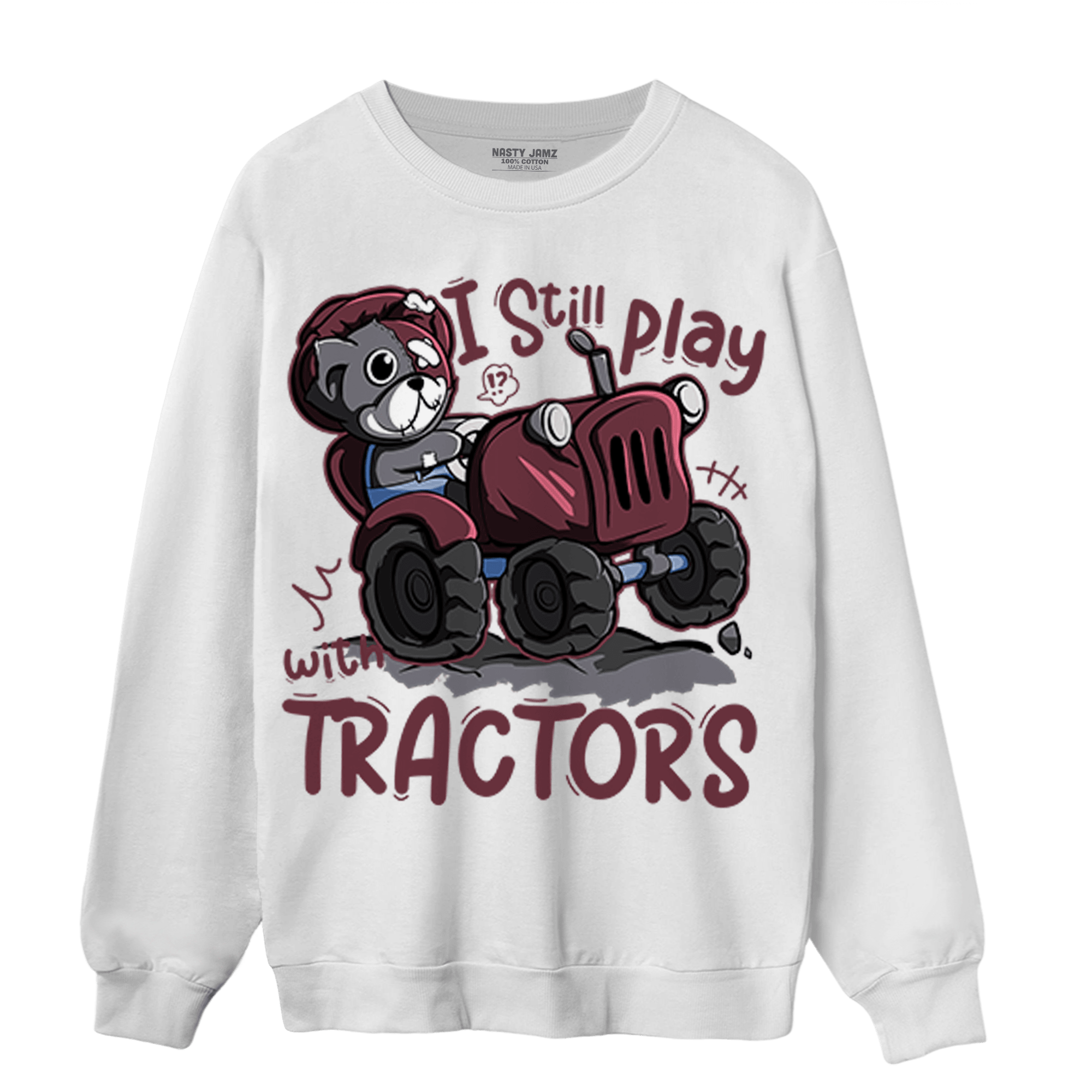 Burgundy 5s Sweatshirt Match Play With Tractors BER - NastyJamz
