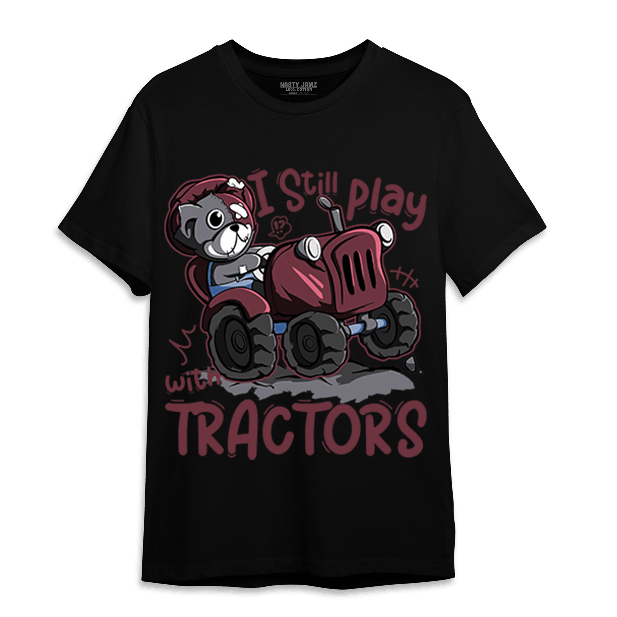 Burgundy 5s T Shirt Match Play With Tractors BER - NastyJamz