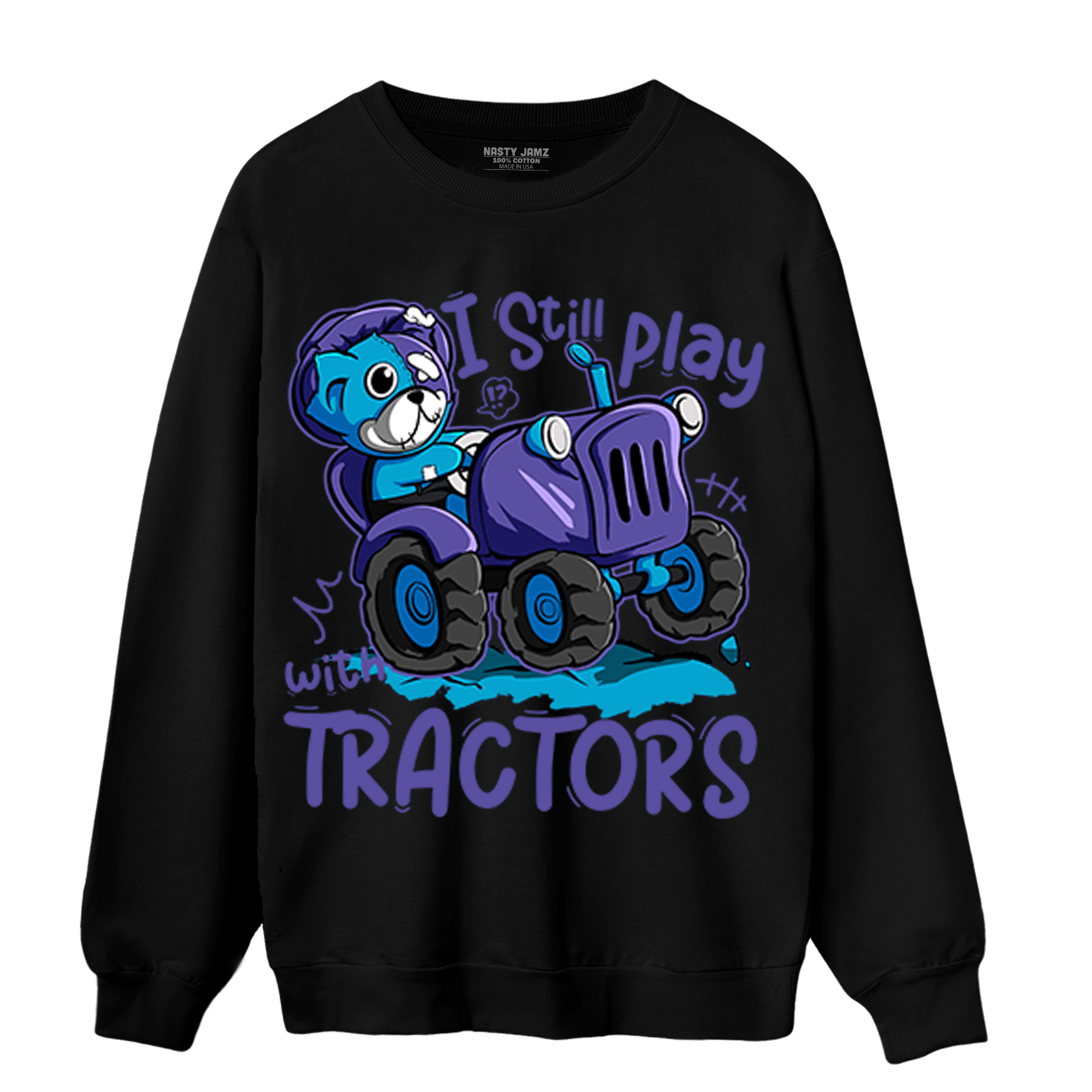Aqua 6s Sweatshirt Match Play With Tractors BER - NastyJamz