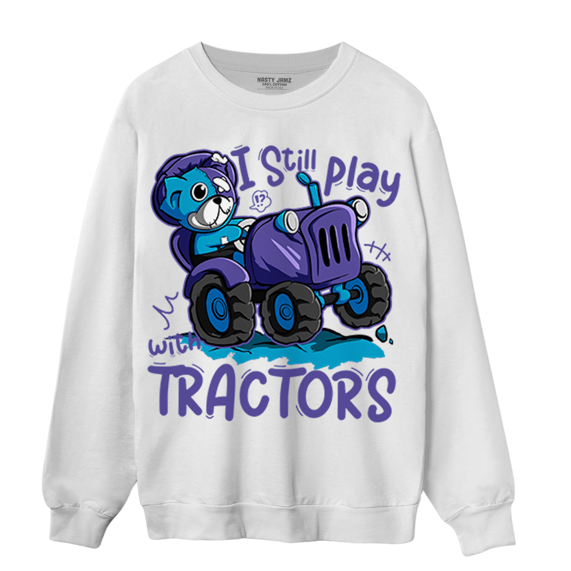 Aqua 6s Sweatshirt Match Play With Tractors BER - NastyJamz