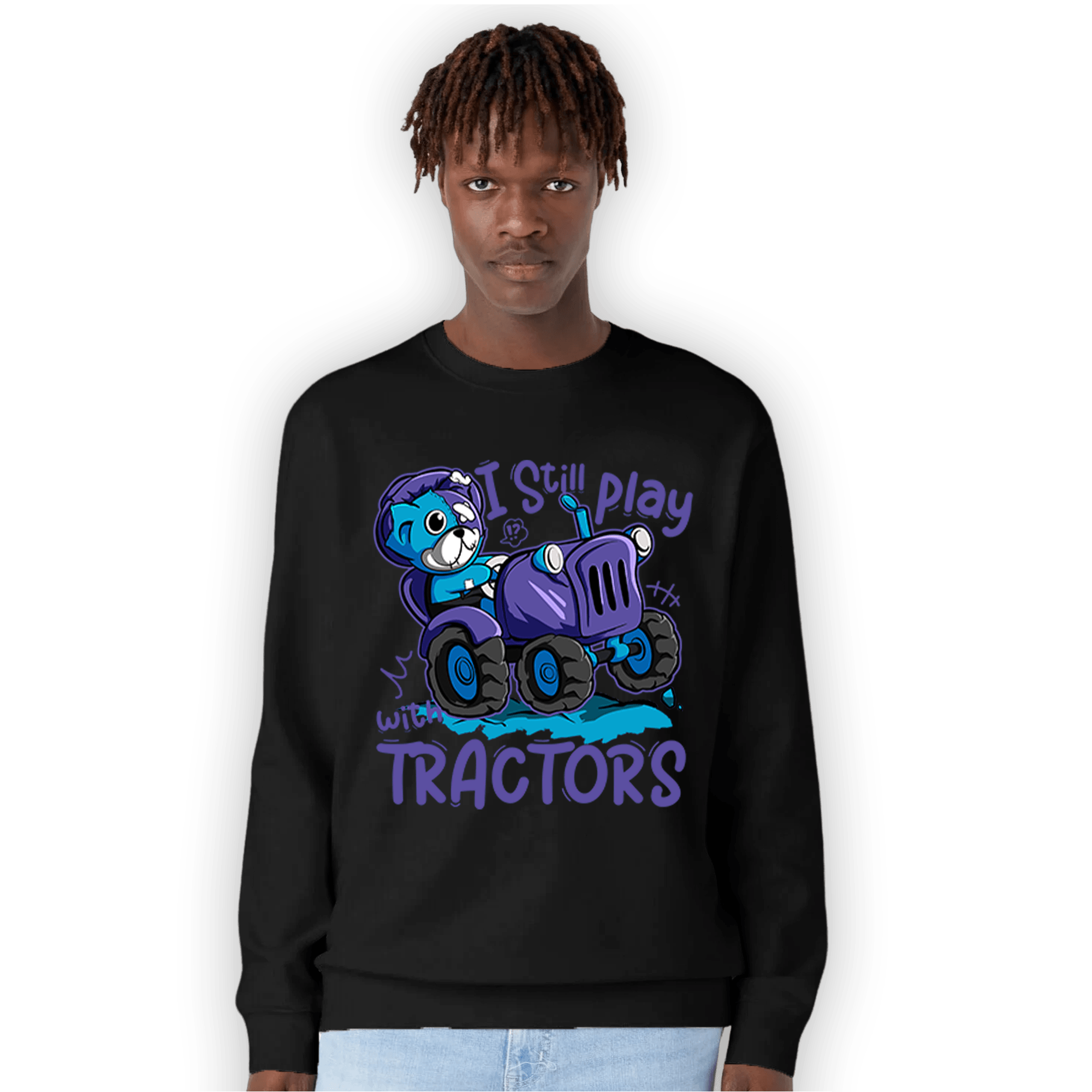 Aqua 6s Sweatshirt Match Play With Tractors BER - NastyJamz