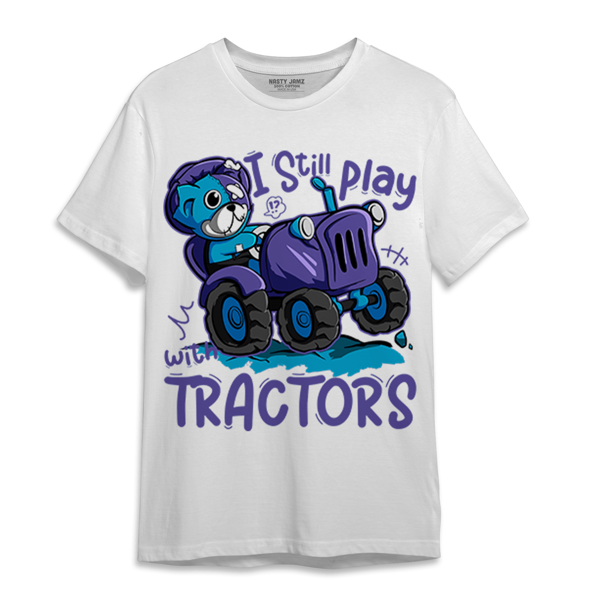Aqua 6s T Shirt Match Play With Tractors BER - NastyJamz