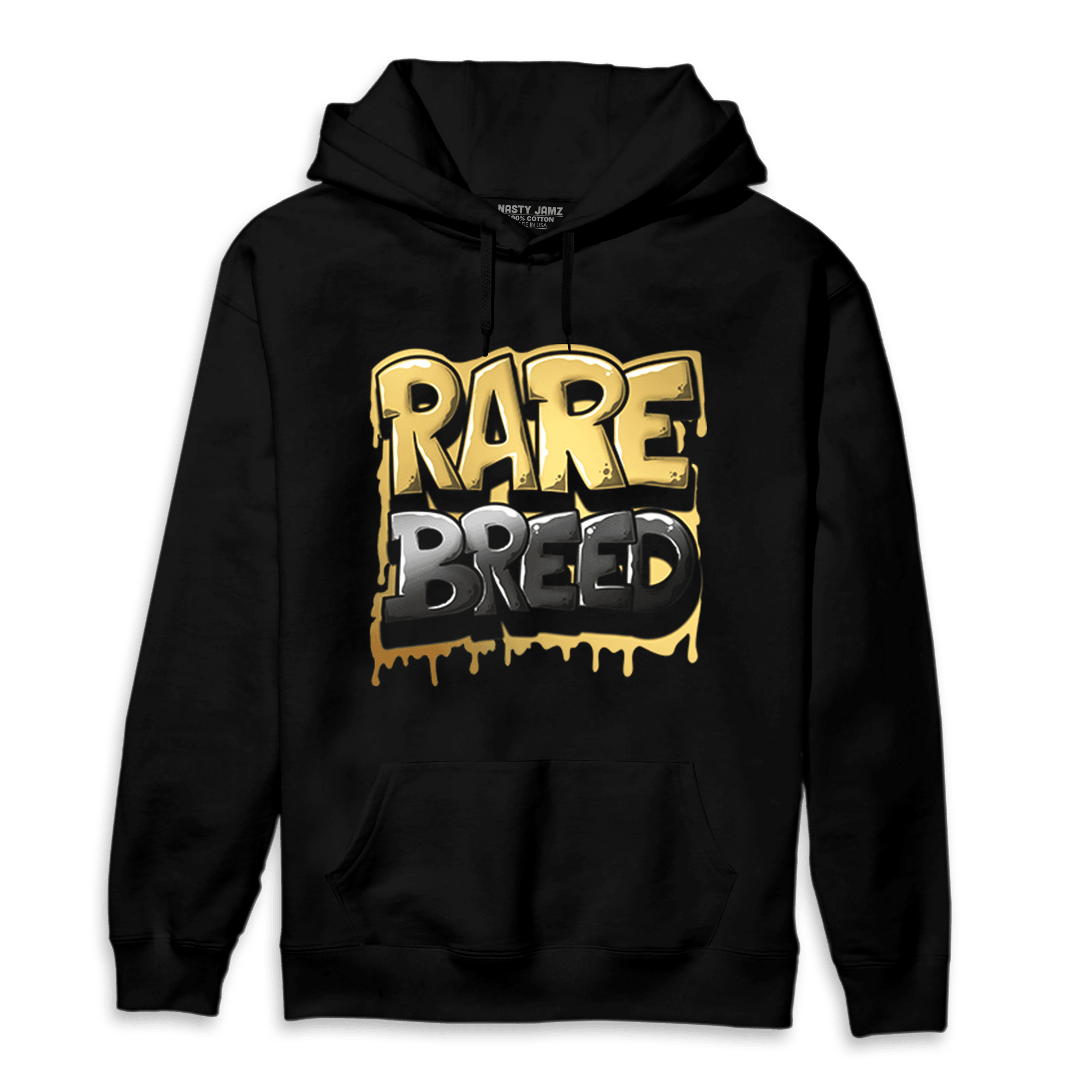 Mid SE Black Gold 1s Hoodie Match Rare Breed - NastyJamz