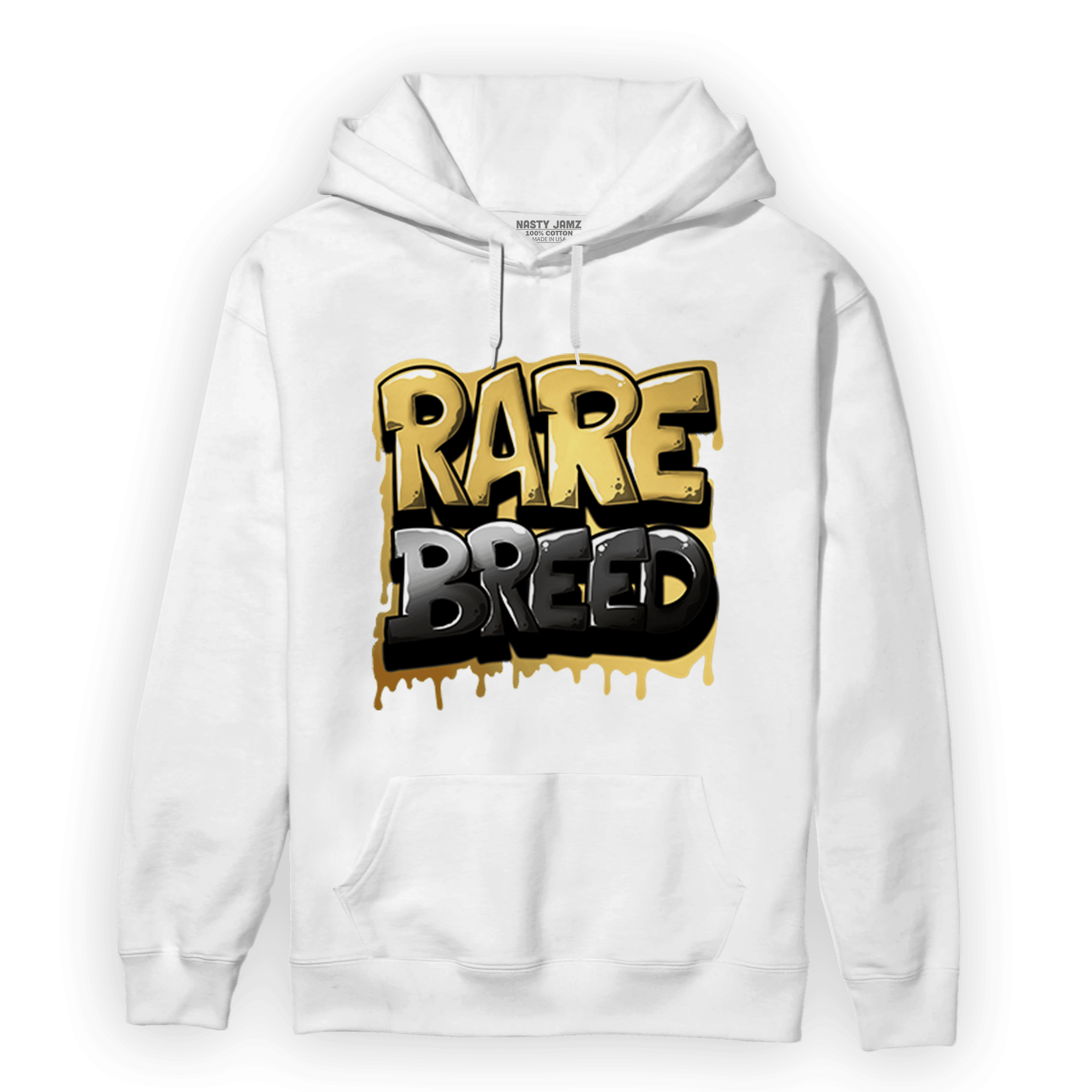 Mid SE Black Gold 1s Hoodie Match Rare Breed - NastyJamz