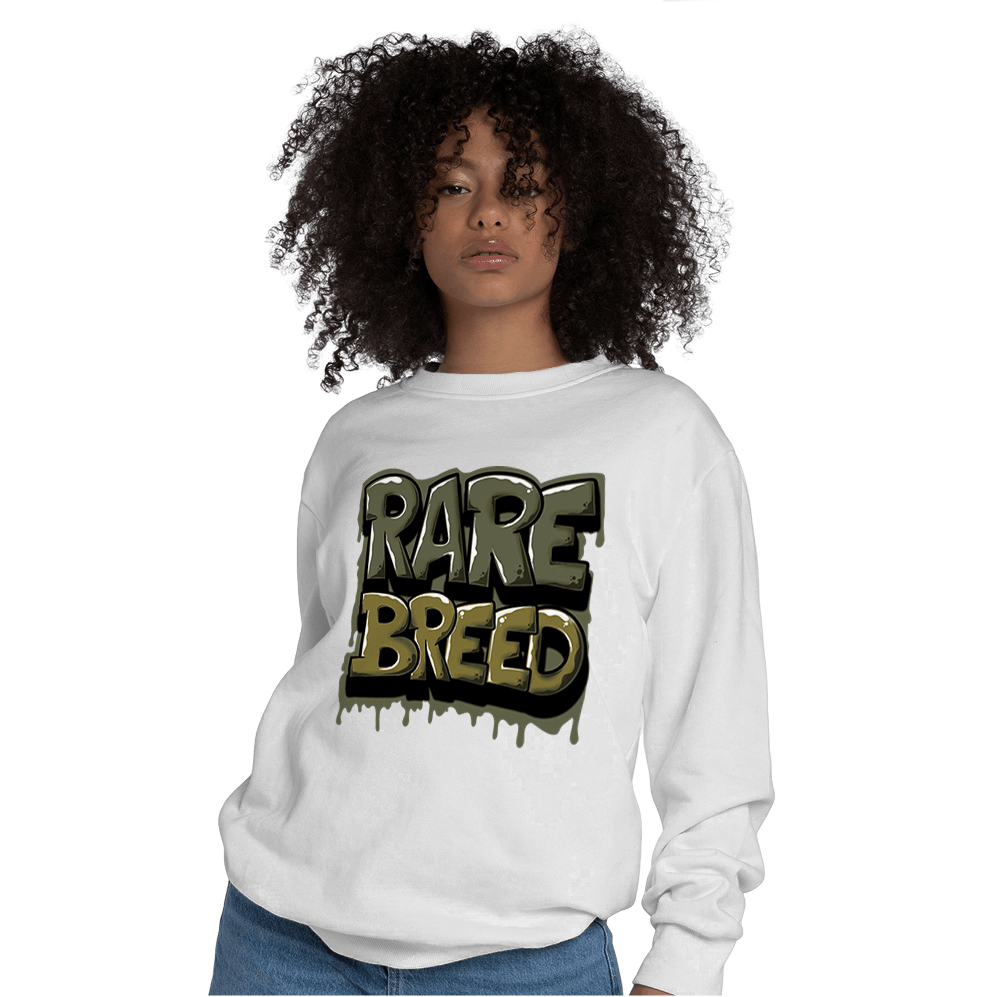 SE Craft Medium Olive 4s Sweatshirt Match Rare Breed - NastyJamz