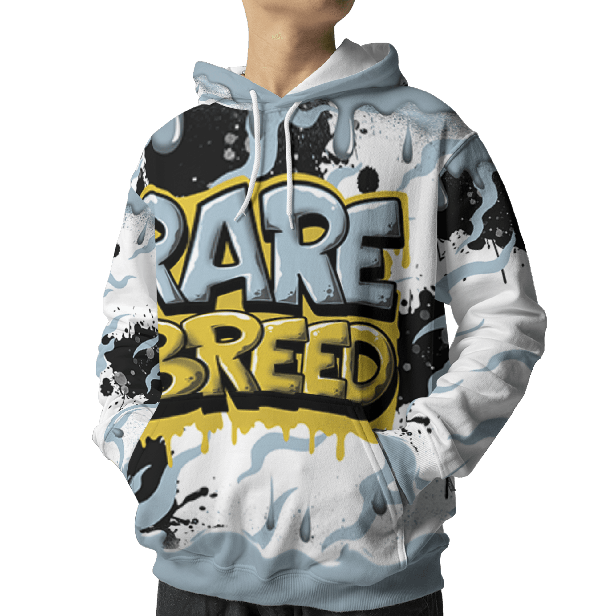 Blue Grey 13s Hoodie Match Rare Breed 3D All-Over Print Drippin - NastyJamz
