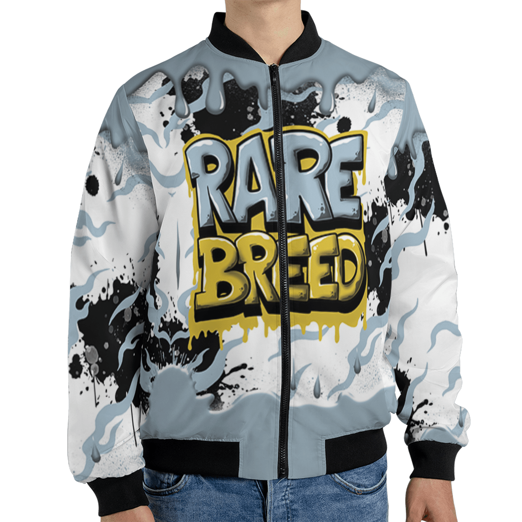Blue Grey 13s Jacket Match Rare Breed 3D All-Over Print Drippin - NastyJamz