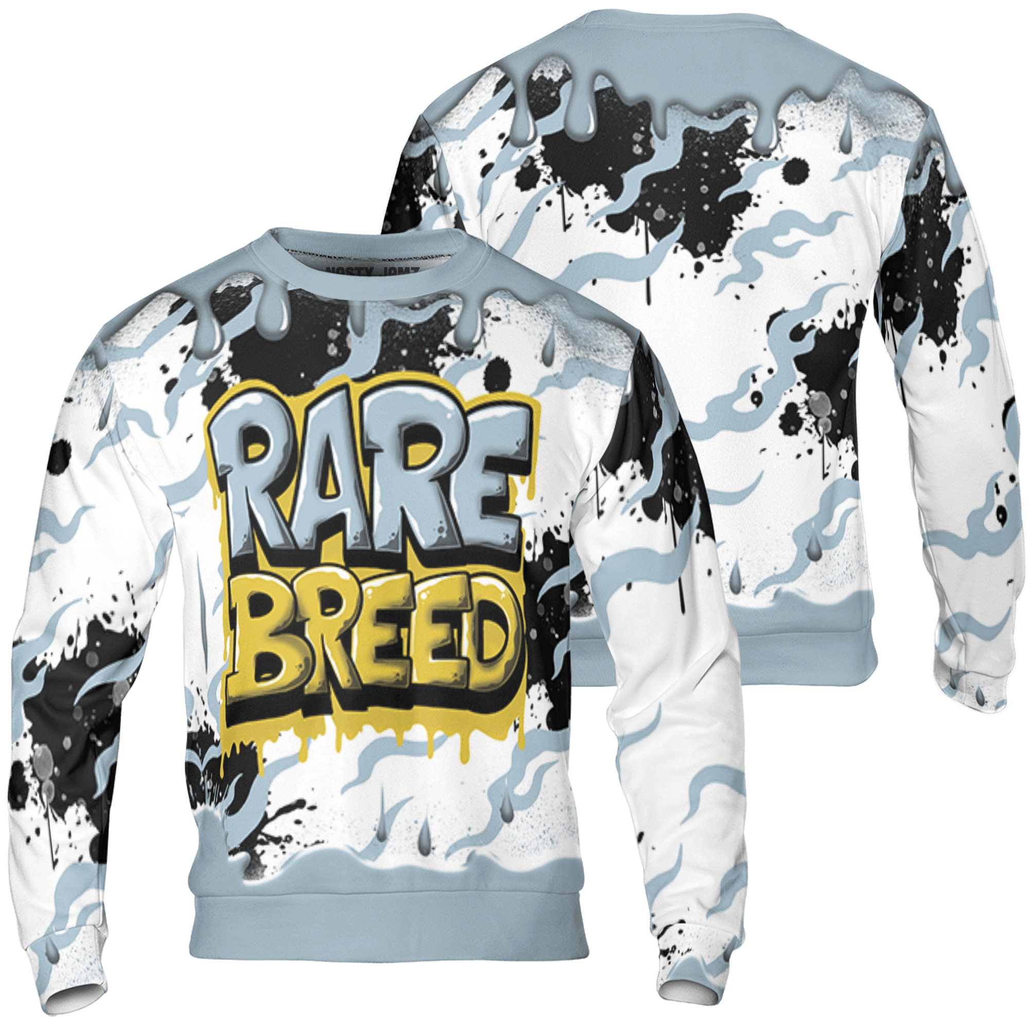 Blue Grey 13s Sweatshirt Match Rare Breed 3D All-Over Print Drippin - NastyJamz