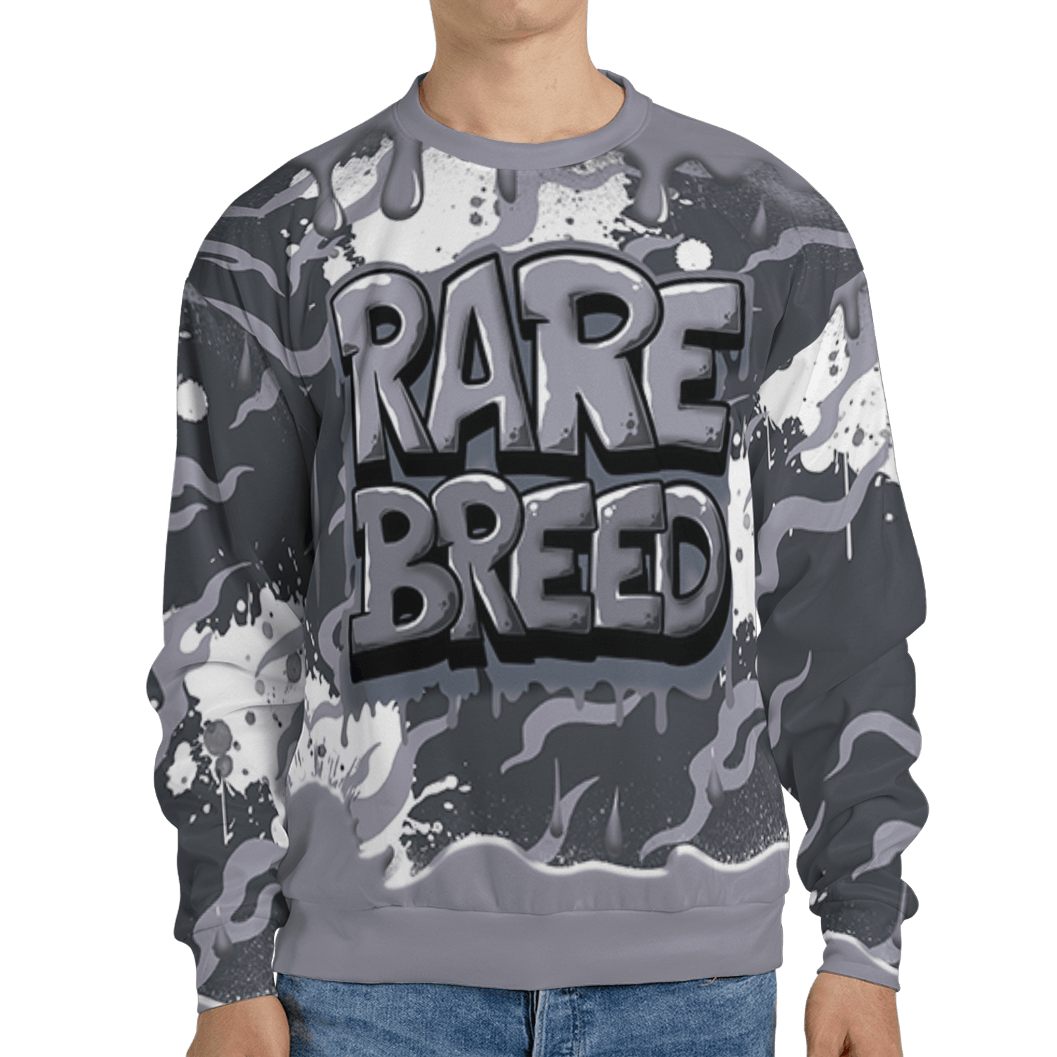 Stealth 14s Sweatshirt Match Rare Breed 3D All-Over Print Drippin - NastyJamz