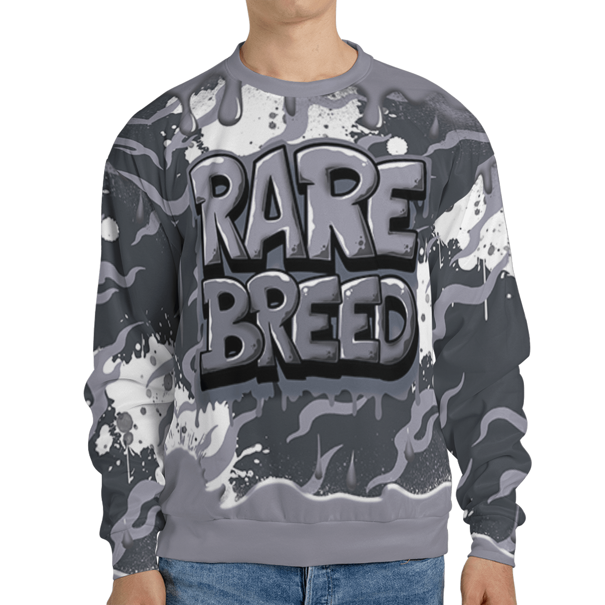 Stealth 14s Sweatshirt Match Rare Breed 3D All-Over Print Drippin - NastyJamz