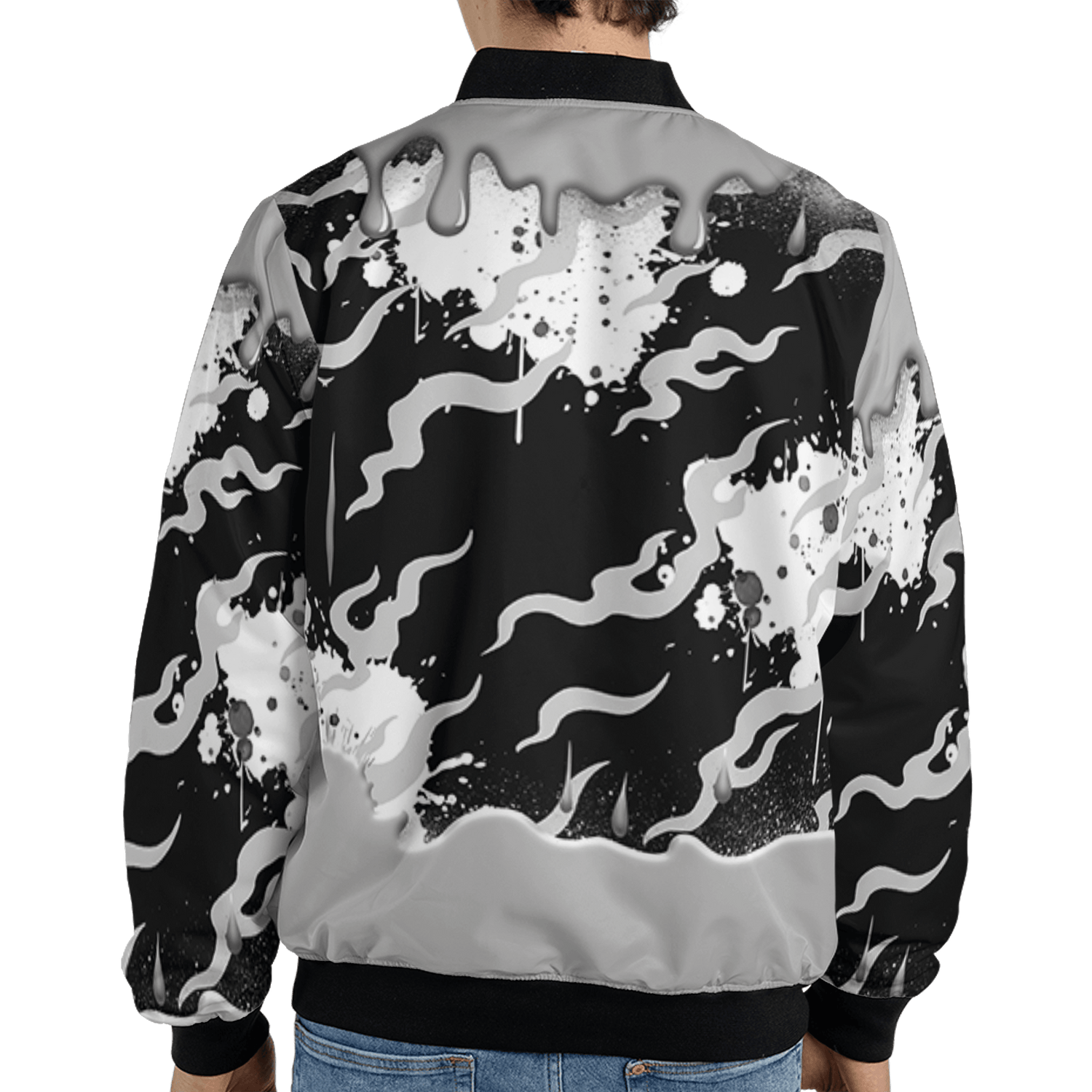Retro High OG Black White 1s Jacket Match Rare Breed 3D All-Over Print Drippin - NastyJamz