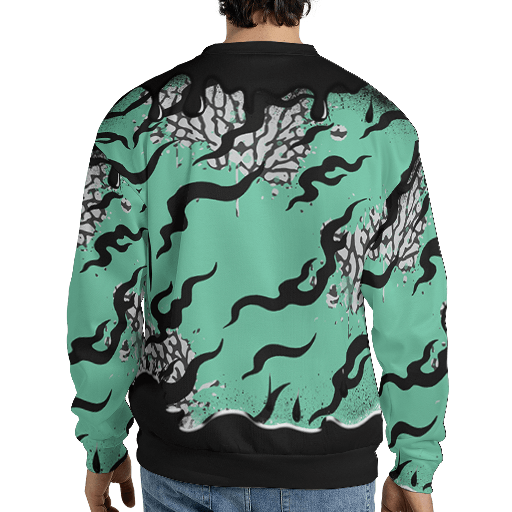 Green Glow 3s Sweatshirt Match Rare Breed 3D All-Over Print Drippin - NastyJamz