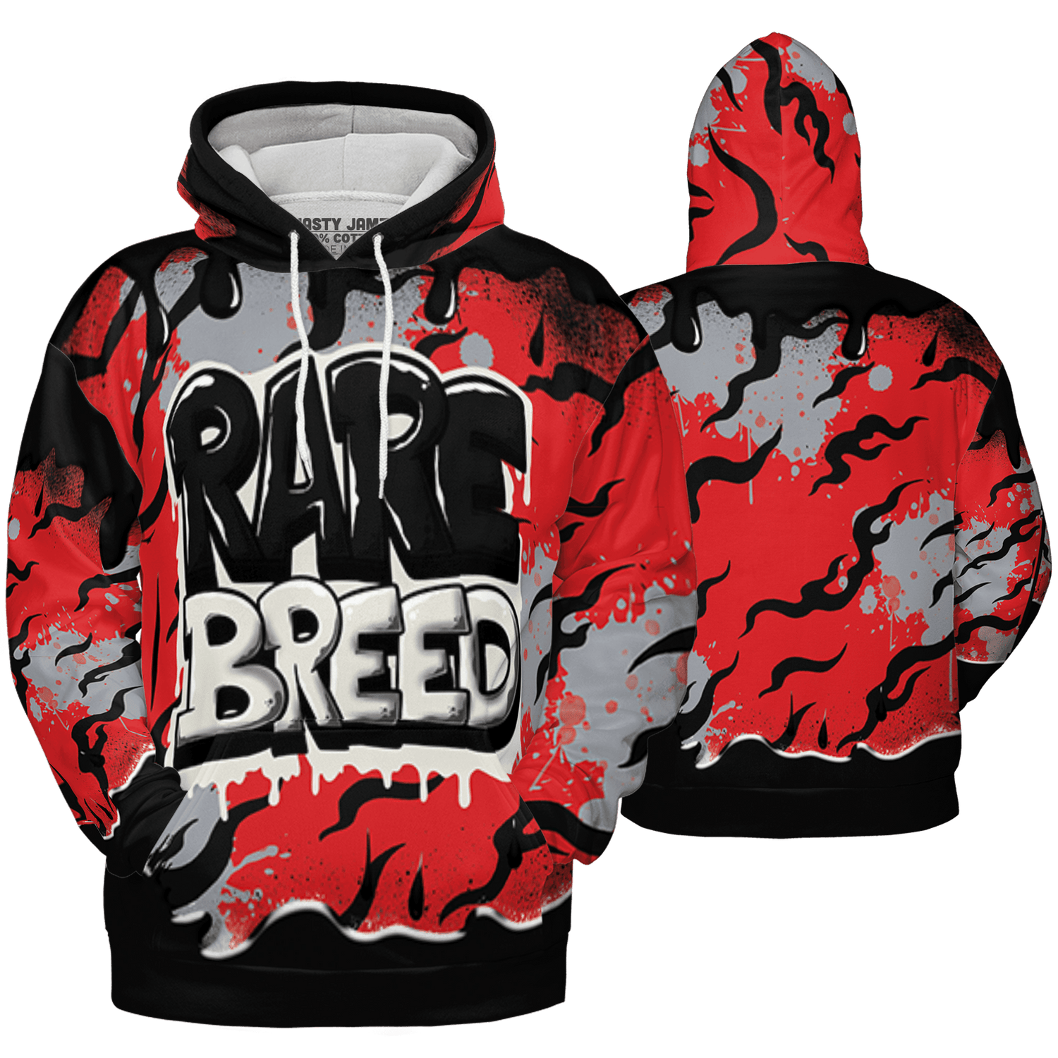 Bred Reimagined 4s Hoodie Match Rare Breed 3D All-Over Print Drippin - NastyJamz