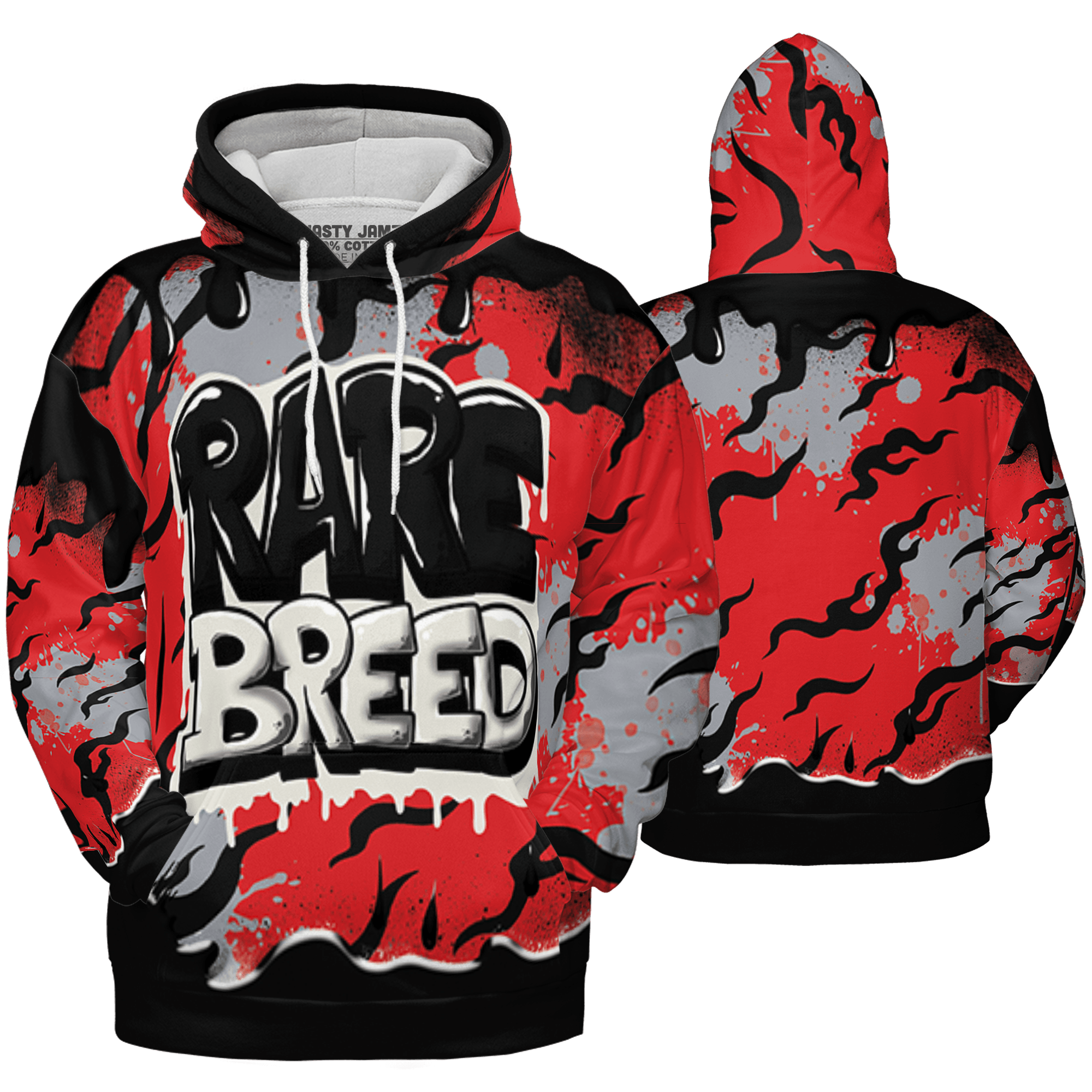 Bred Reimagined 4s Hoodie Match Rare Breed 3D All-Over Print Drippin - NastyJamz