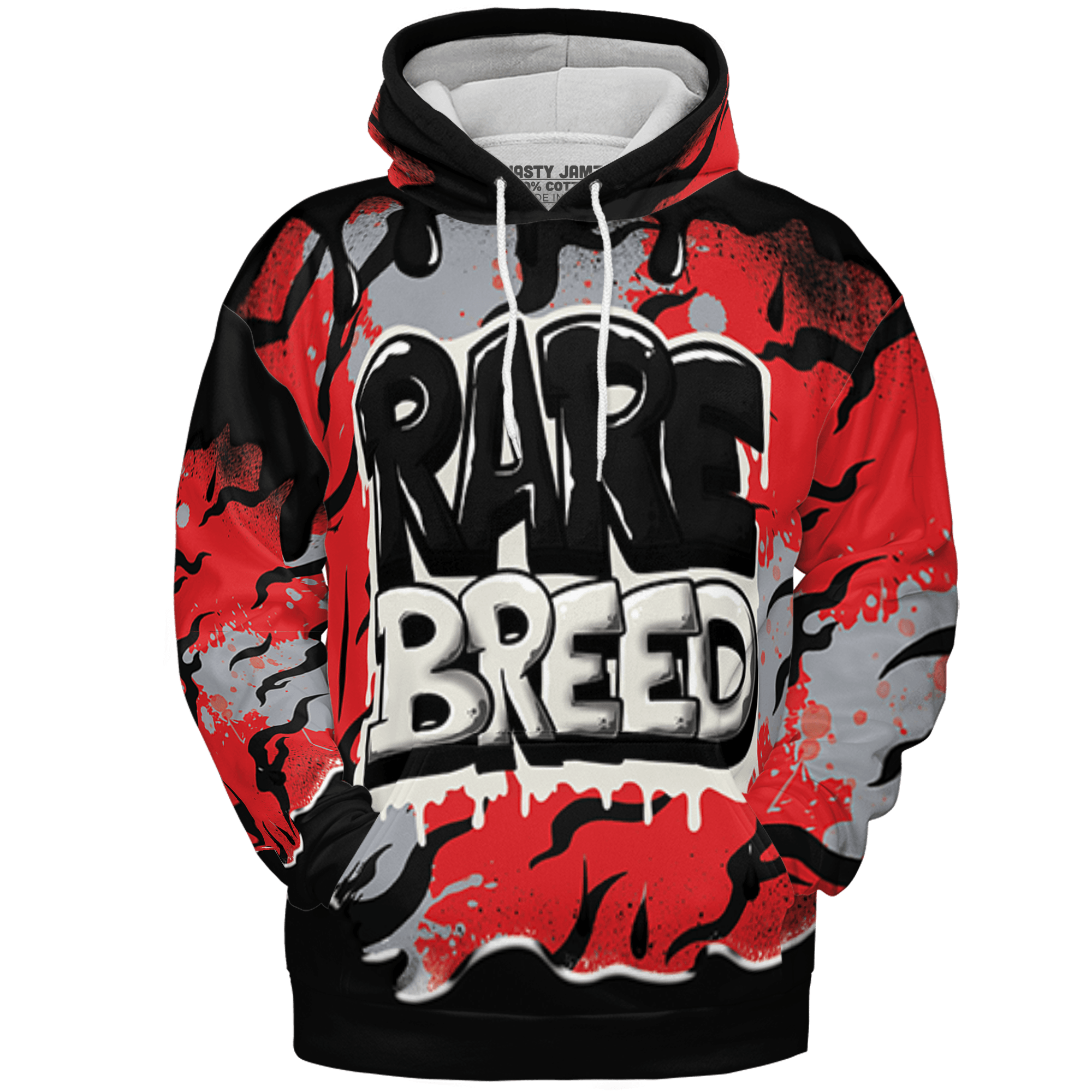 Bred Reimagined 4s Hoodie Match Rare Breed 3D All-Over Print Drippin - NastyJamz