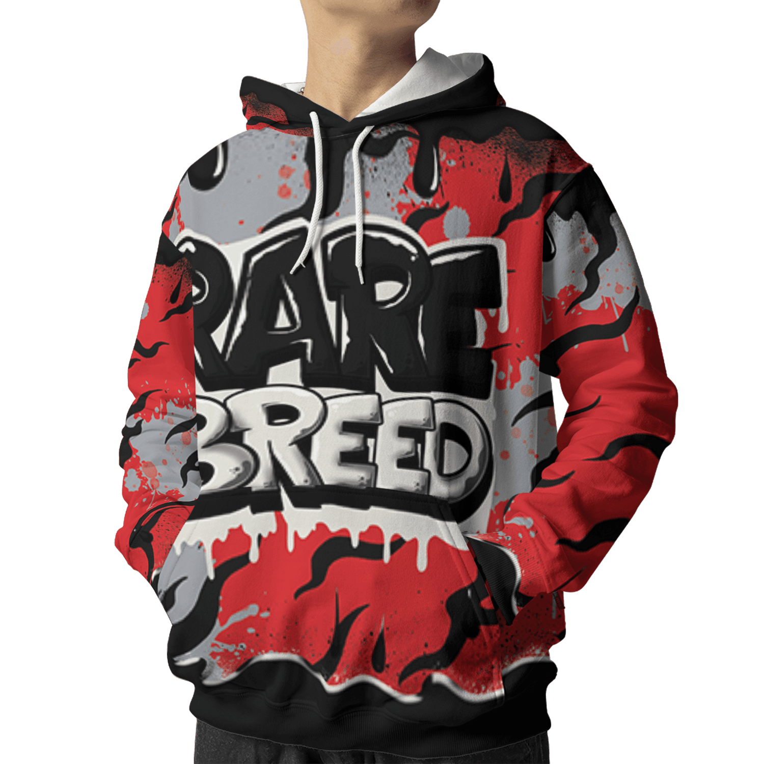 Bred Reimagined 4s Hoodie Match Rare Breed 3D All-Over Print Drippin - NastyJamz