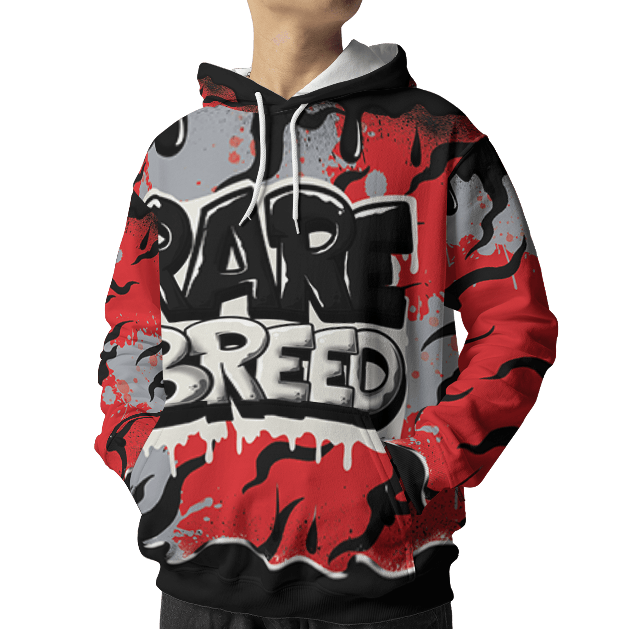 Bred Reimagined 4s Hoodie Match Rare Breed 3D All-Over Print Drippin - NastyJamz