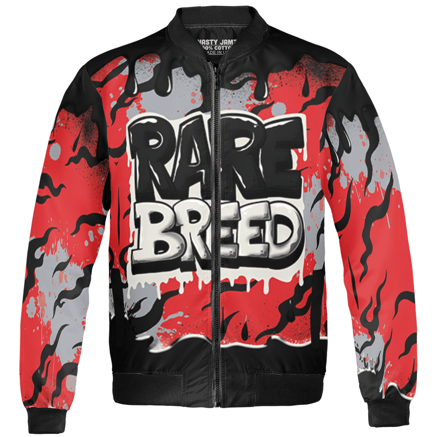 Bred Reimagined 4s Jacket Match Rare Breed 3D All-Over Print Drippin - NastyJamz