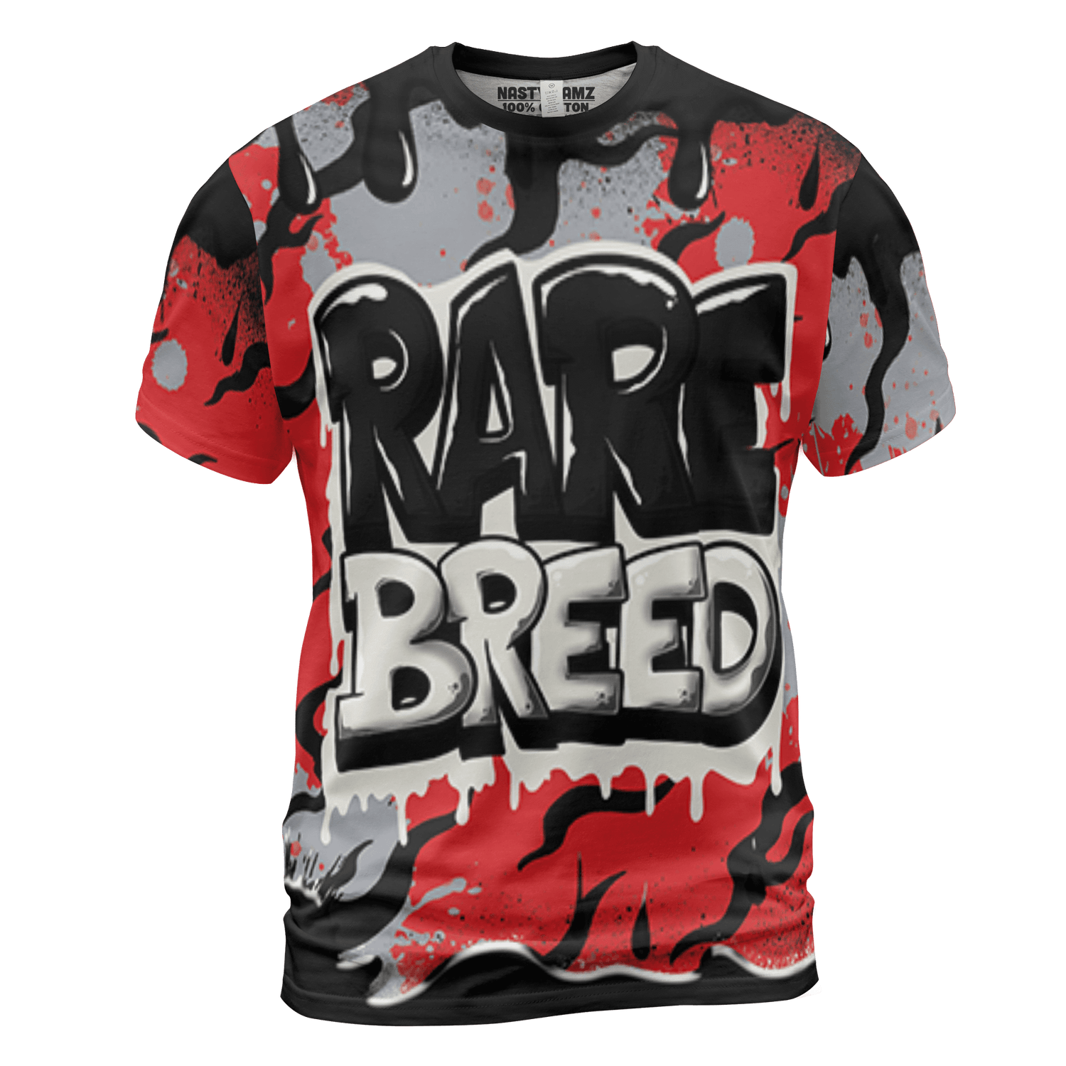 Bred Reimagined 4s T Shirt Match Rare Breed 3D All-Over Print Drippin - NastyJamz