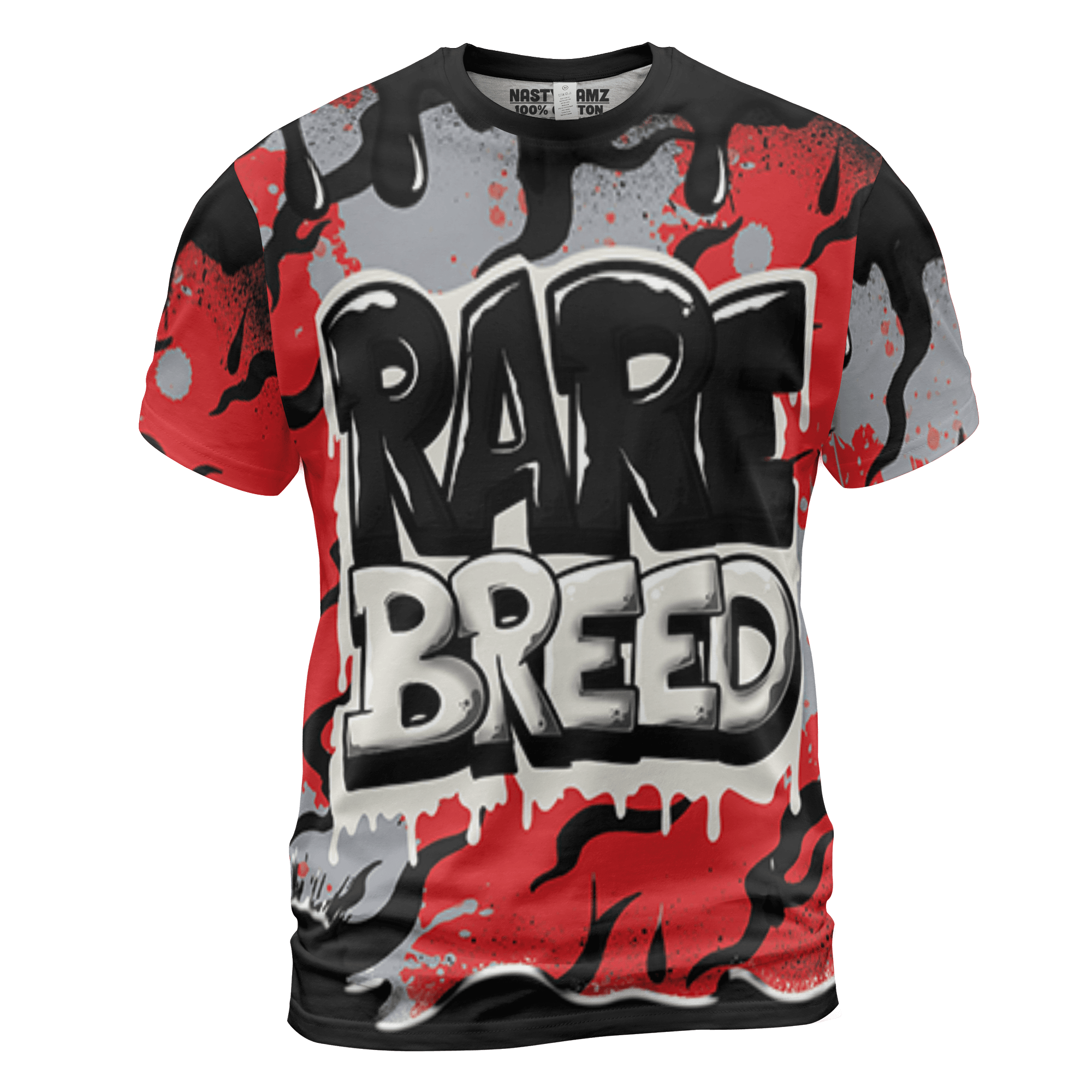 Bred Reimagined 4s T Shirt Match Rare Breed 3D All-Over Print Drippin - NastyJamz