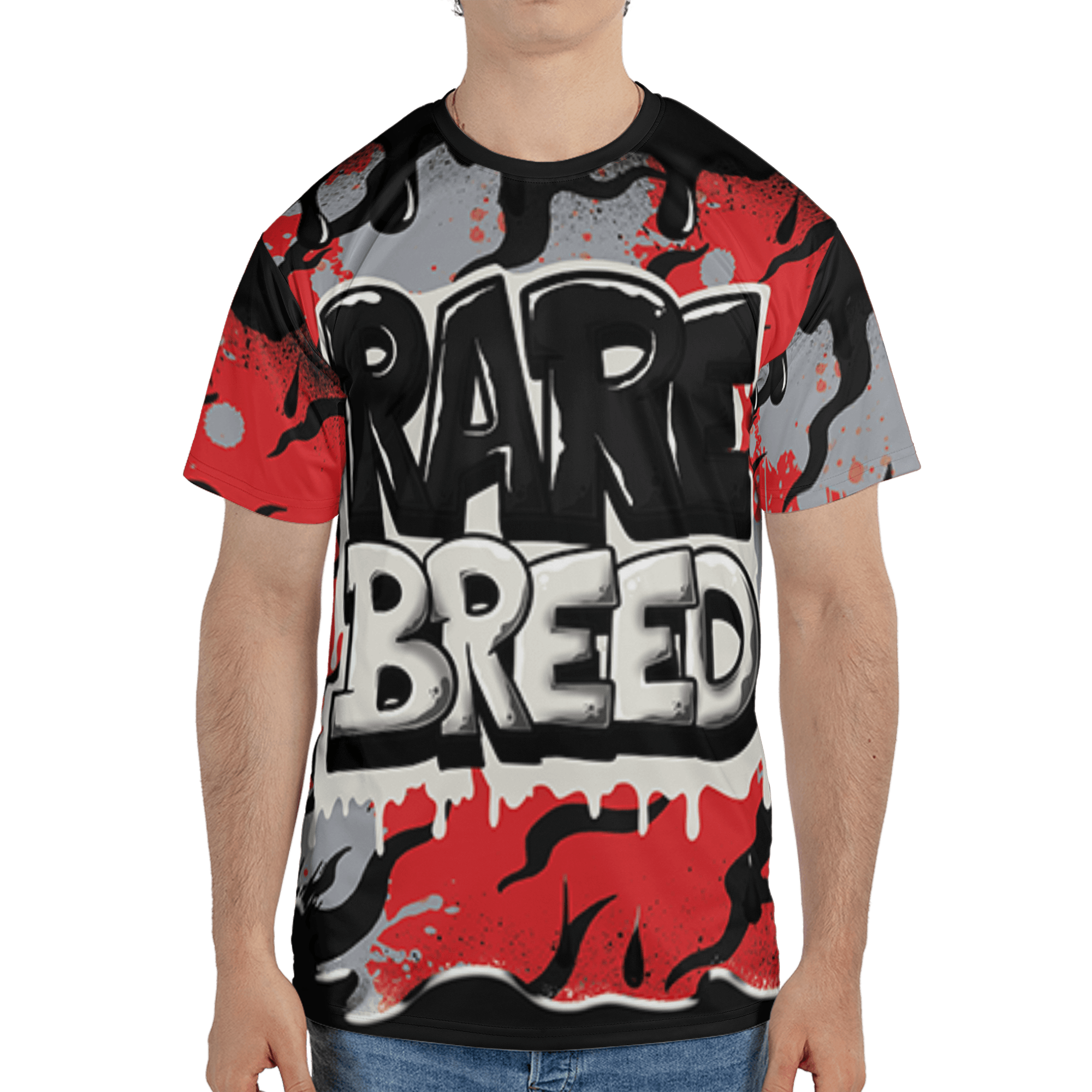 Bred Reimagined 4s T Shirt Match Rare Breed 3D All-Over Print Drippin - NastyJamz