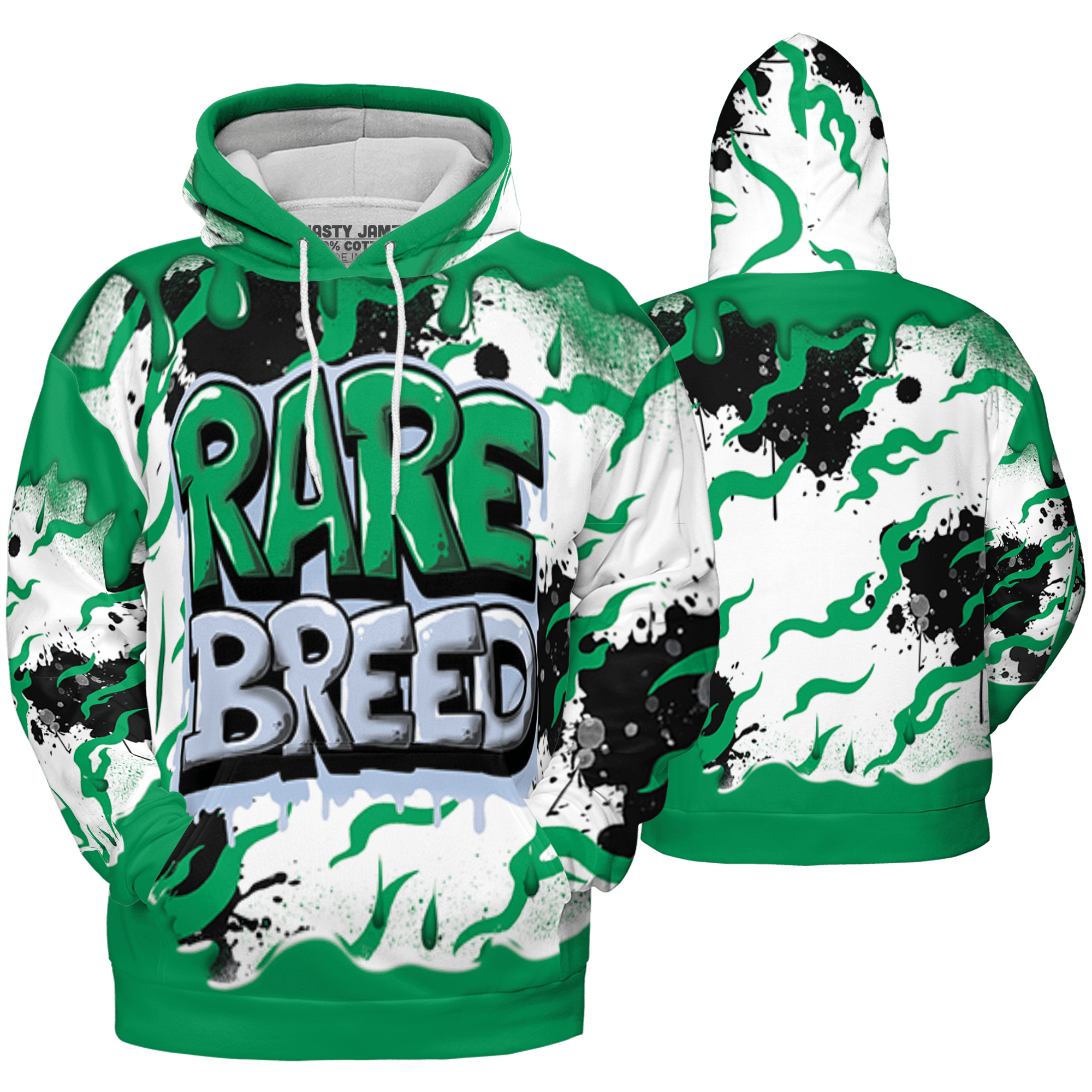 Lucky Green 5s Hoodie Match Rare Breed 3D All-Over Print Drippin - NastyJamz