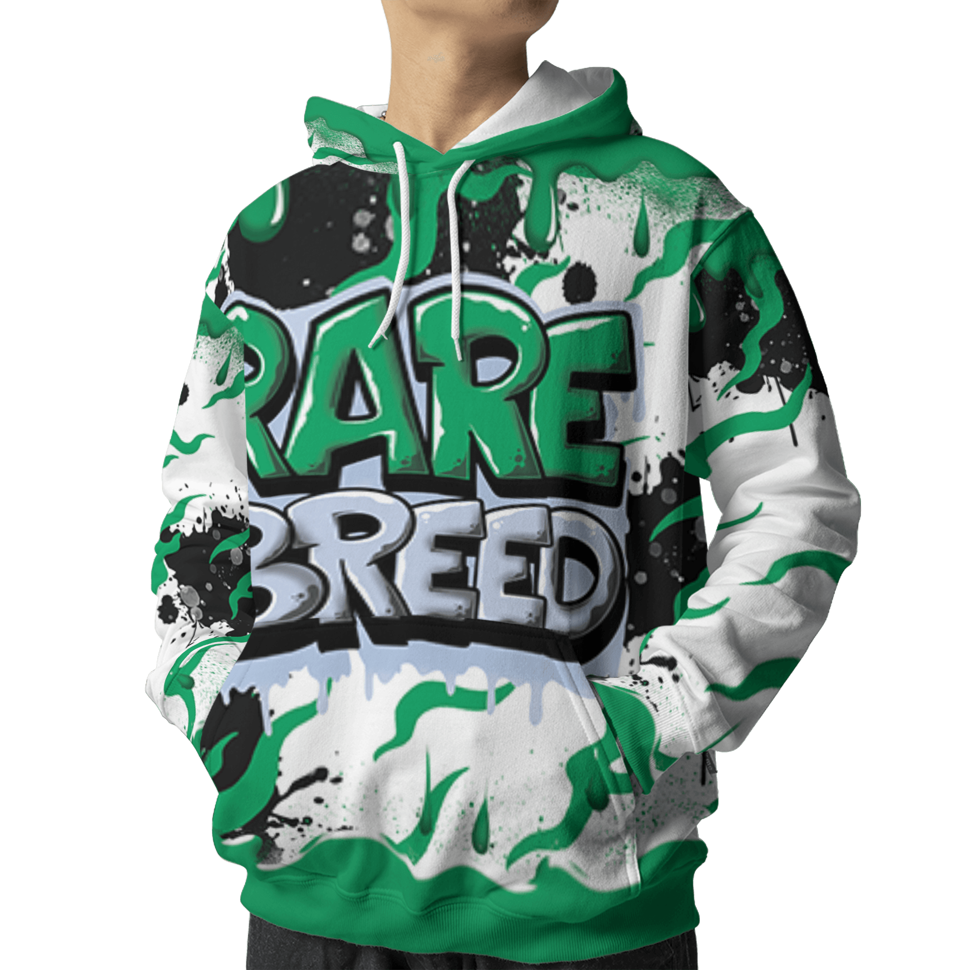 Lucky Green 5s Hoodie Match Rare Breed 3D All-Over Print Drippin - NastyJamz