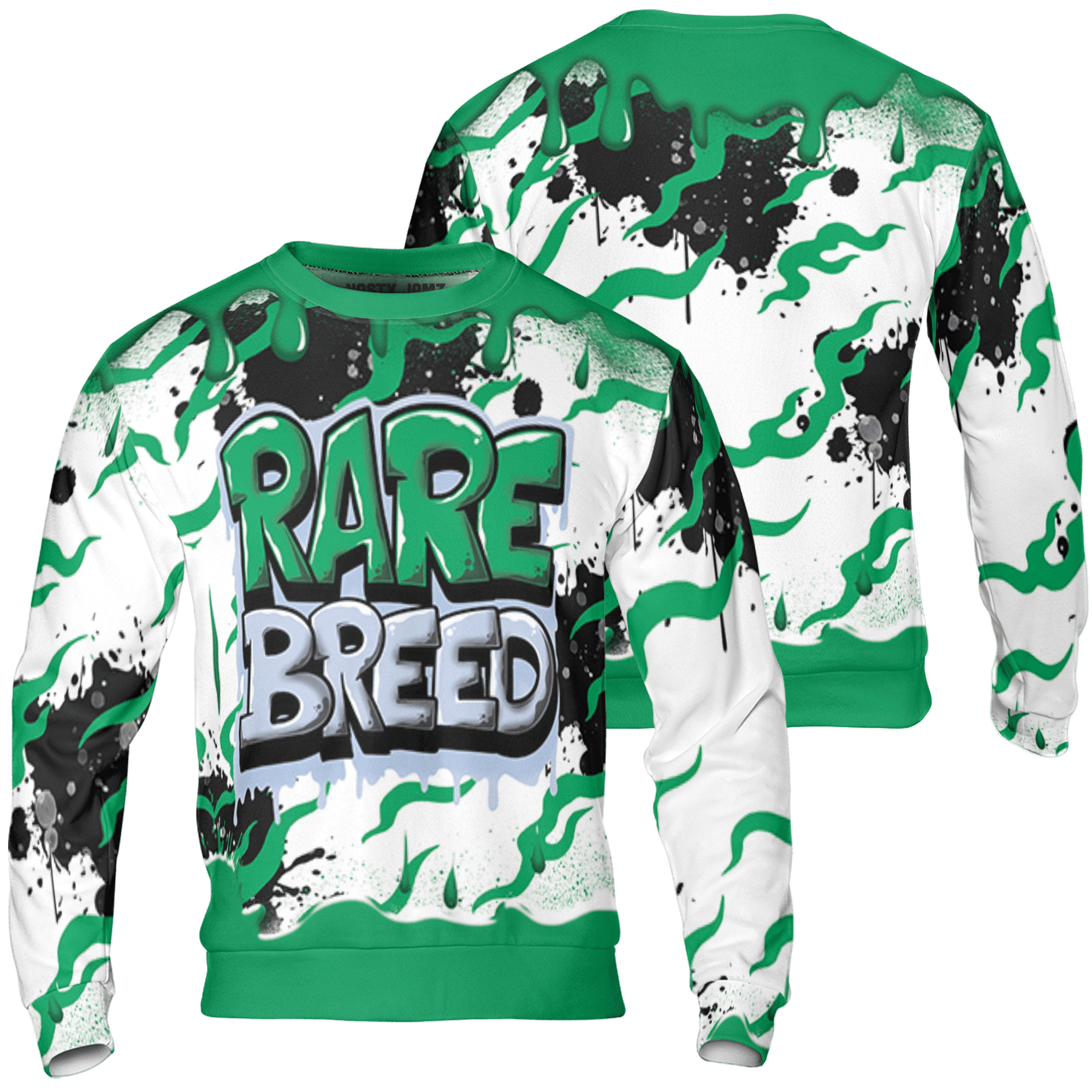 Lucky Green 5s Sweatshirt Match Rare Breed 3D All-Over Print Drippin - NastyJamz