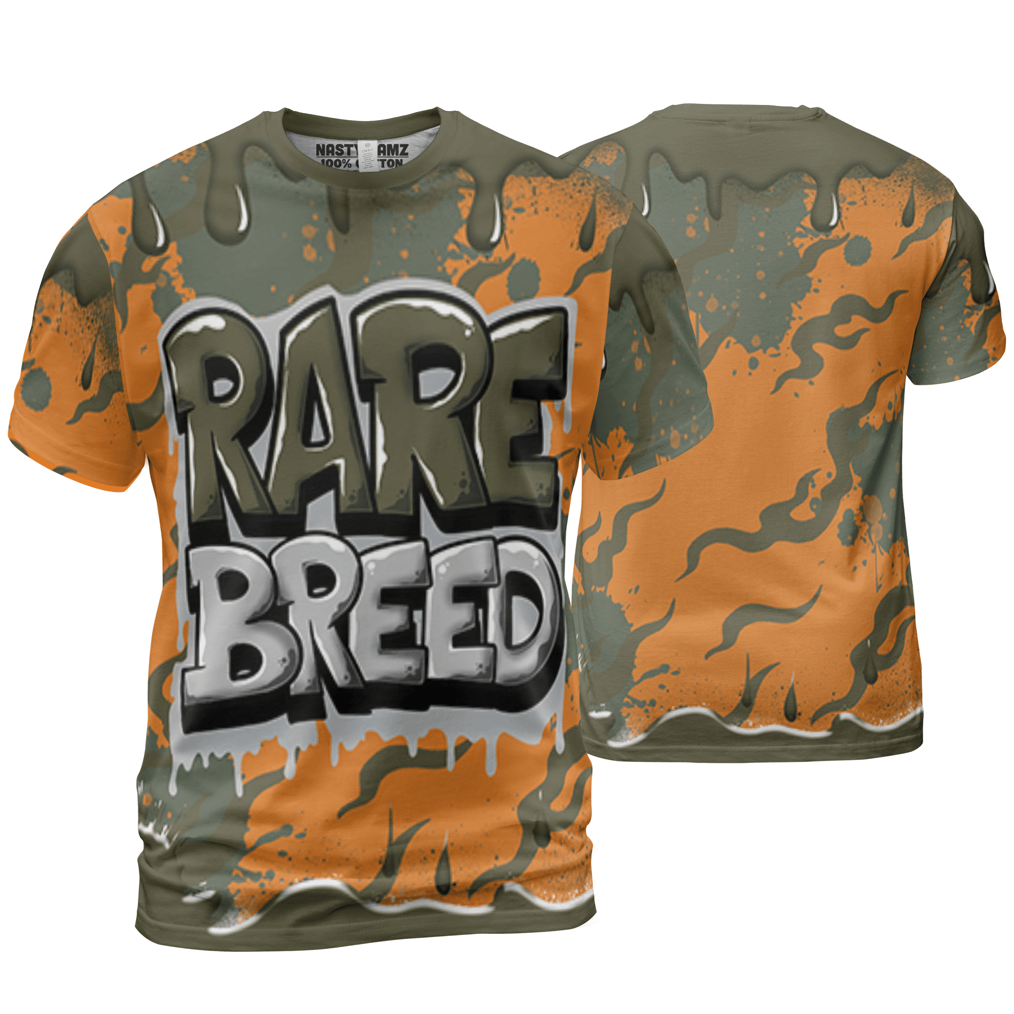 Olive 5s T Shirt Match Rare Breed 3D All-Over Print Drippin - NastyJamz