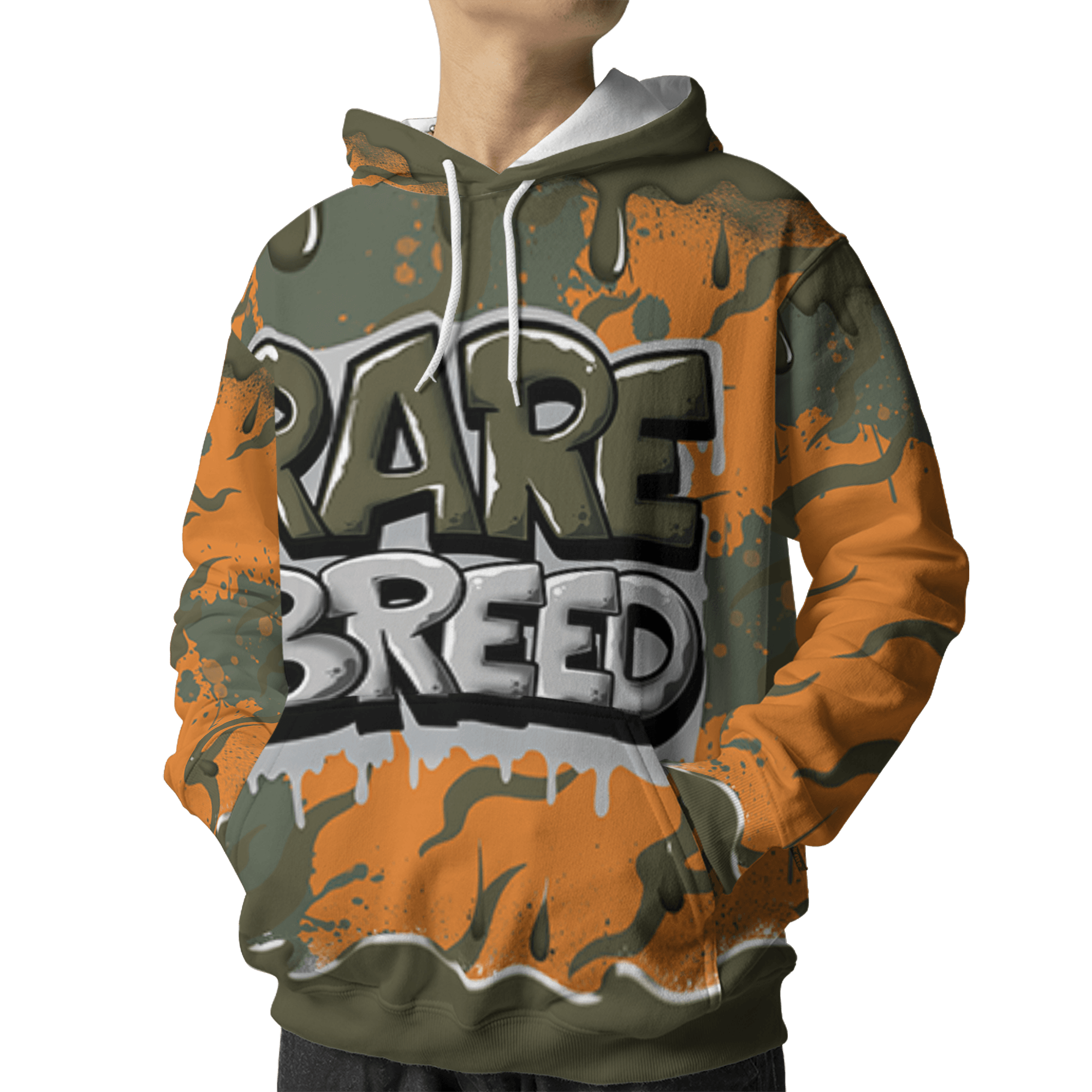 Olive 5s Hoodie Match Rare Breed 3D All-Over Print Drippin - NastyJamz