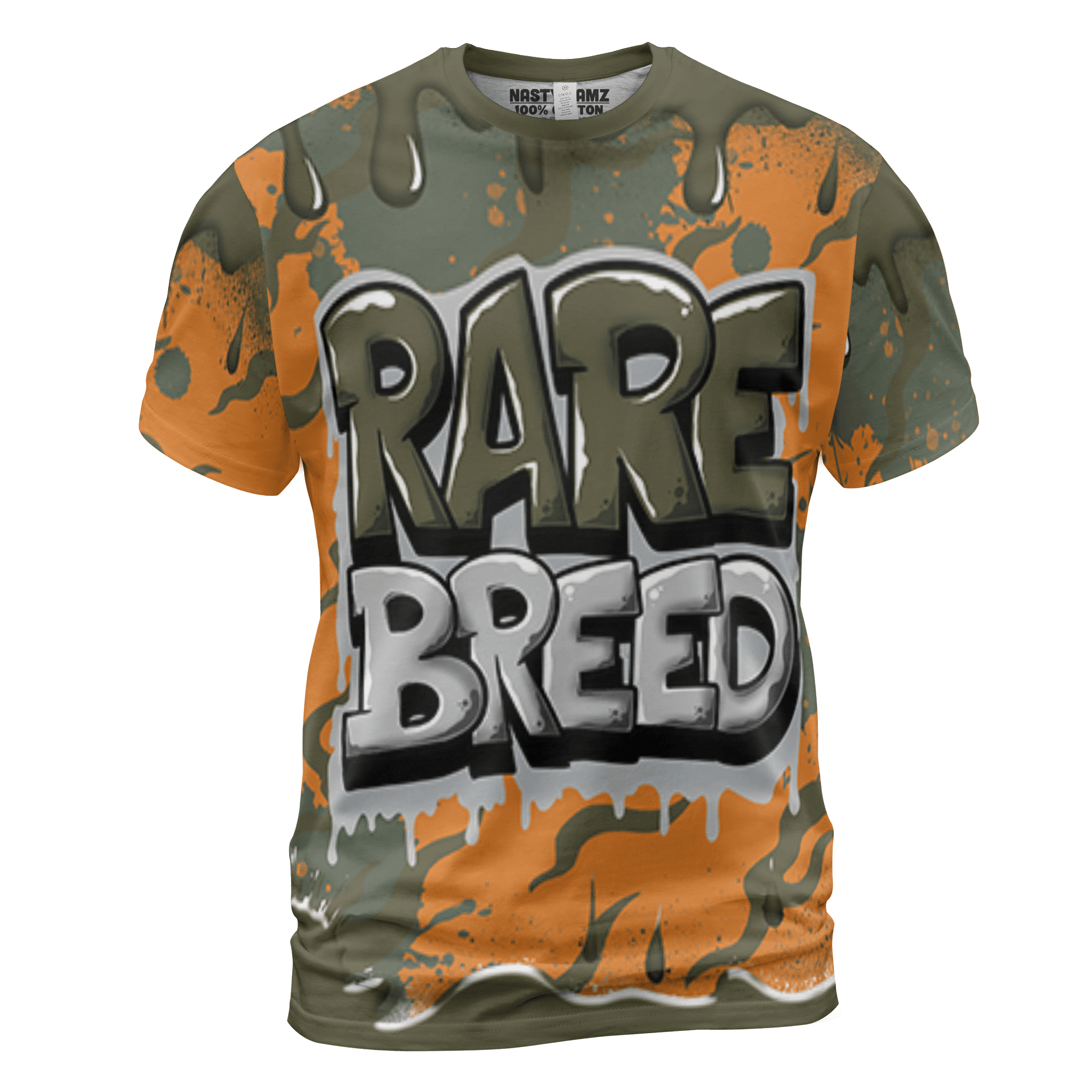 Olive 5s T Shirt Match Rare Breed 3D All-Over Print Drippin - NastyJamz