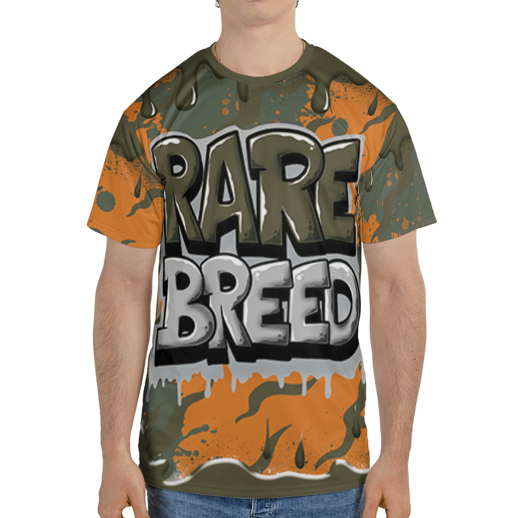 Olive 5s T Shirt Match Rare Breed 3D All-Over Print Drippin - NastyJamz