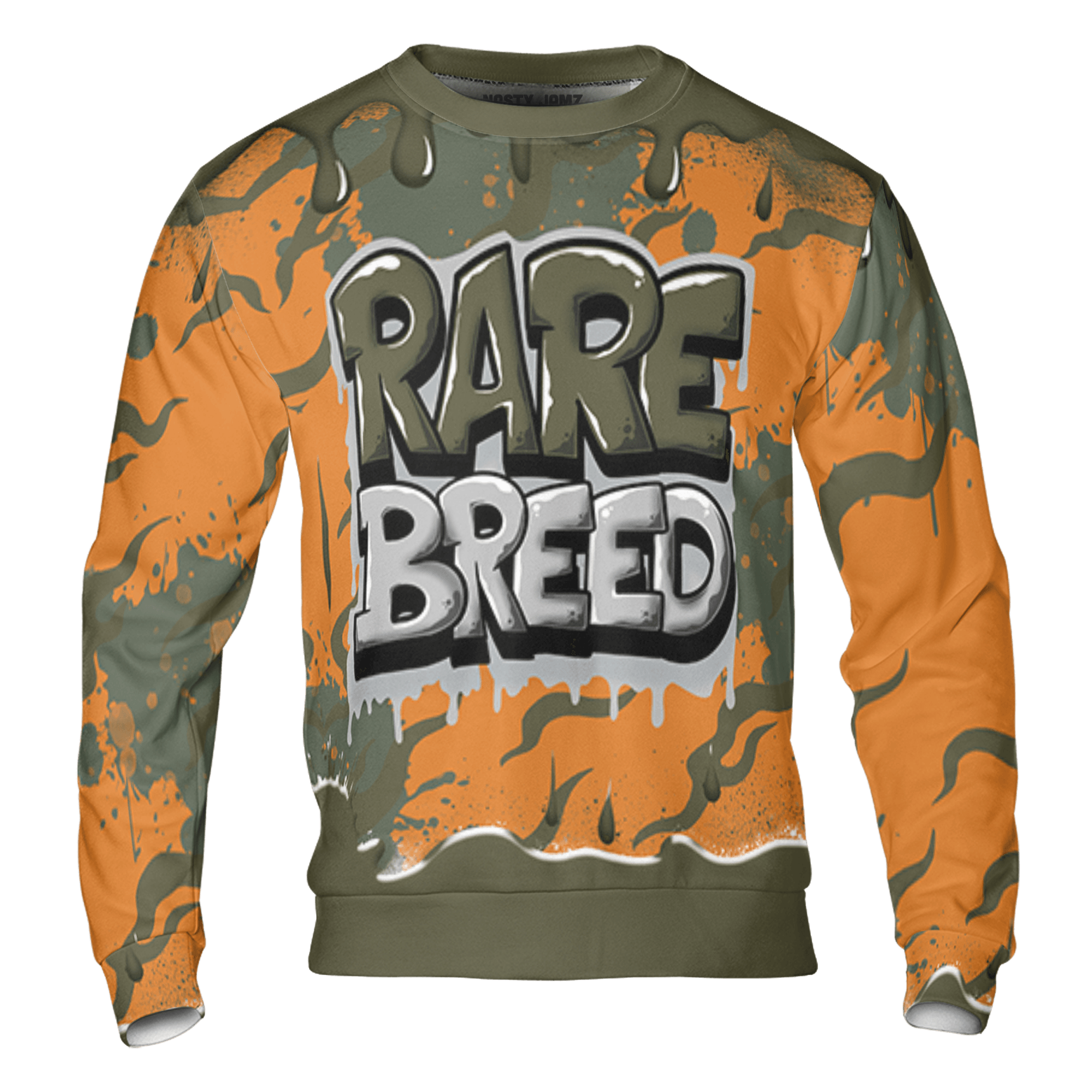 Olive 5s Sweatshirt Match Rare Breed 3D All-Over Print Drippin - NastyJamz