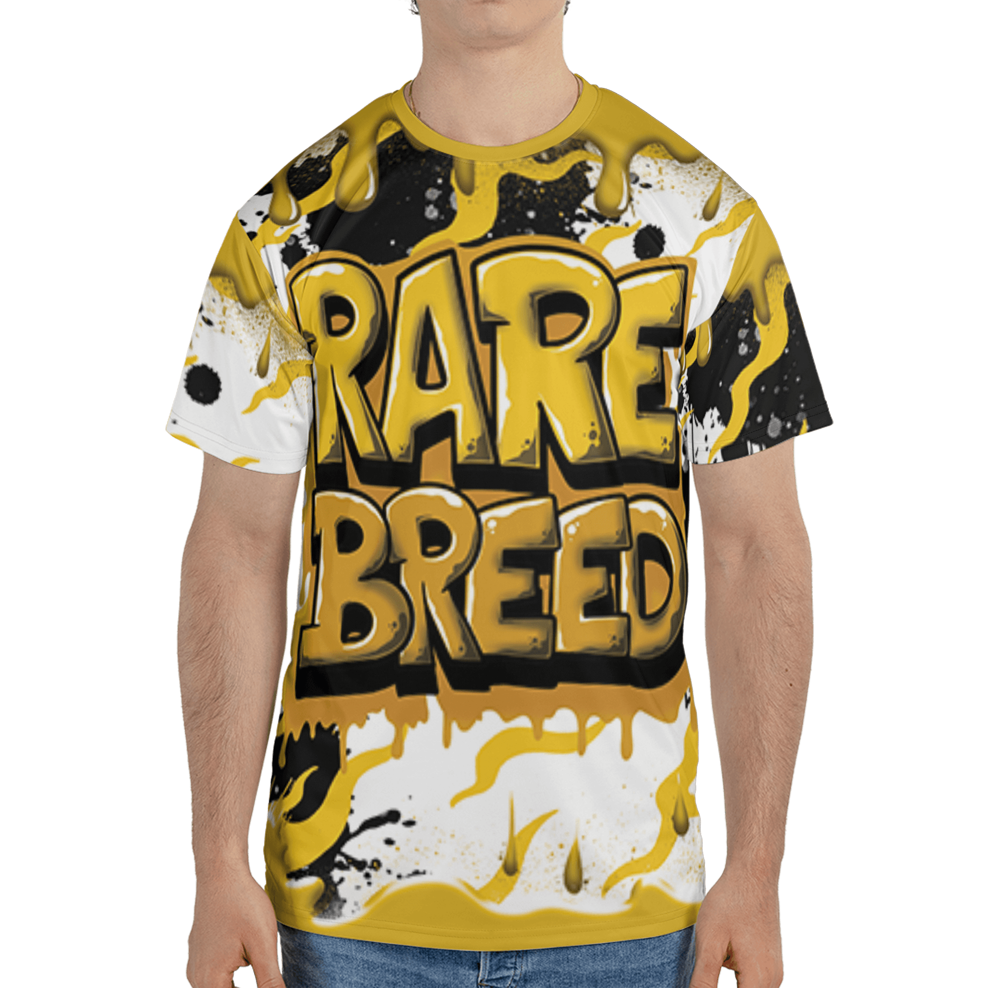 Yellow Ochre 6s T Shirt Match Rare Breed 3D All-Over Print Drippin - NastyJamz