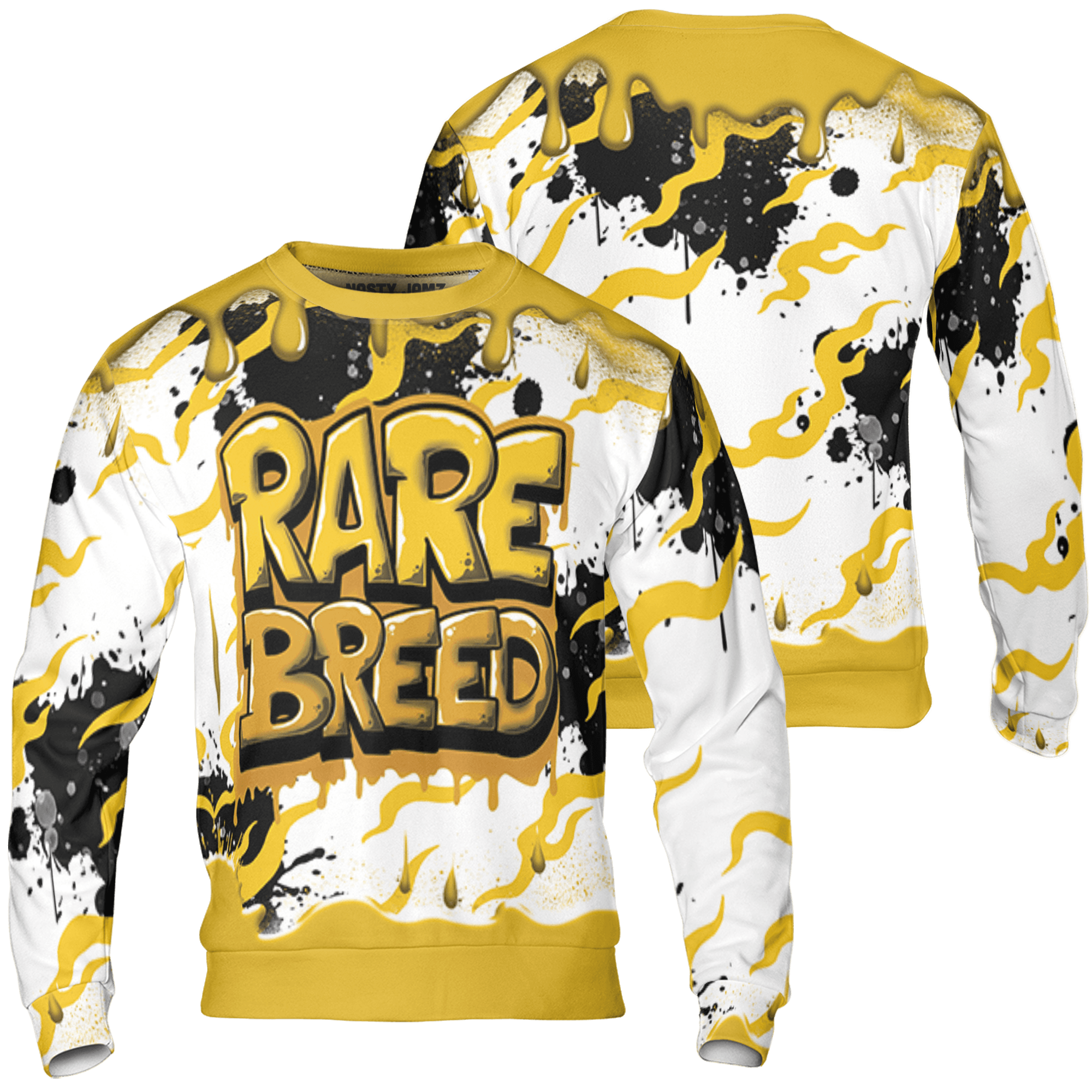 Yellow Ochre 6s Sweatshirt Match Rare Breed 3D All-Over Print Drippin - NastyJamz