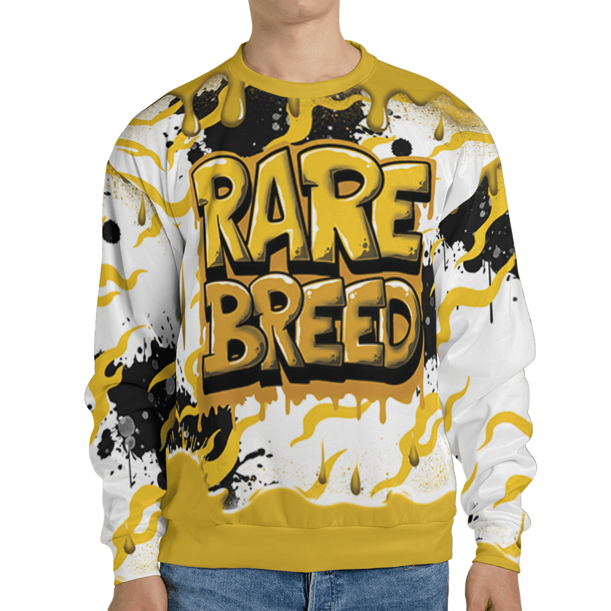 Yellow Ochre 6s Sweatshirt Match Rare Breed 3D All-Over Print Drippin - NastyJamz