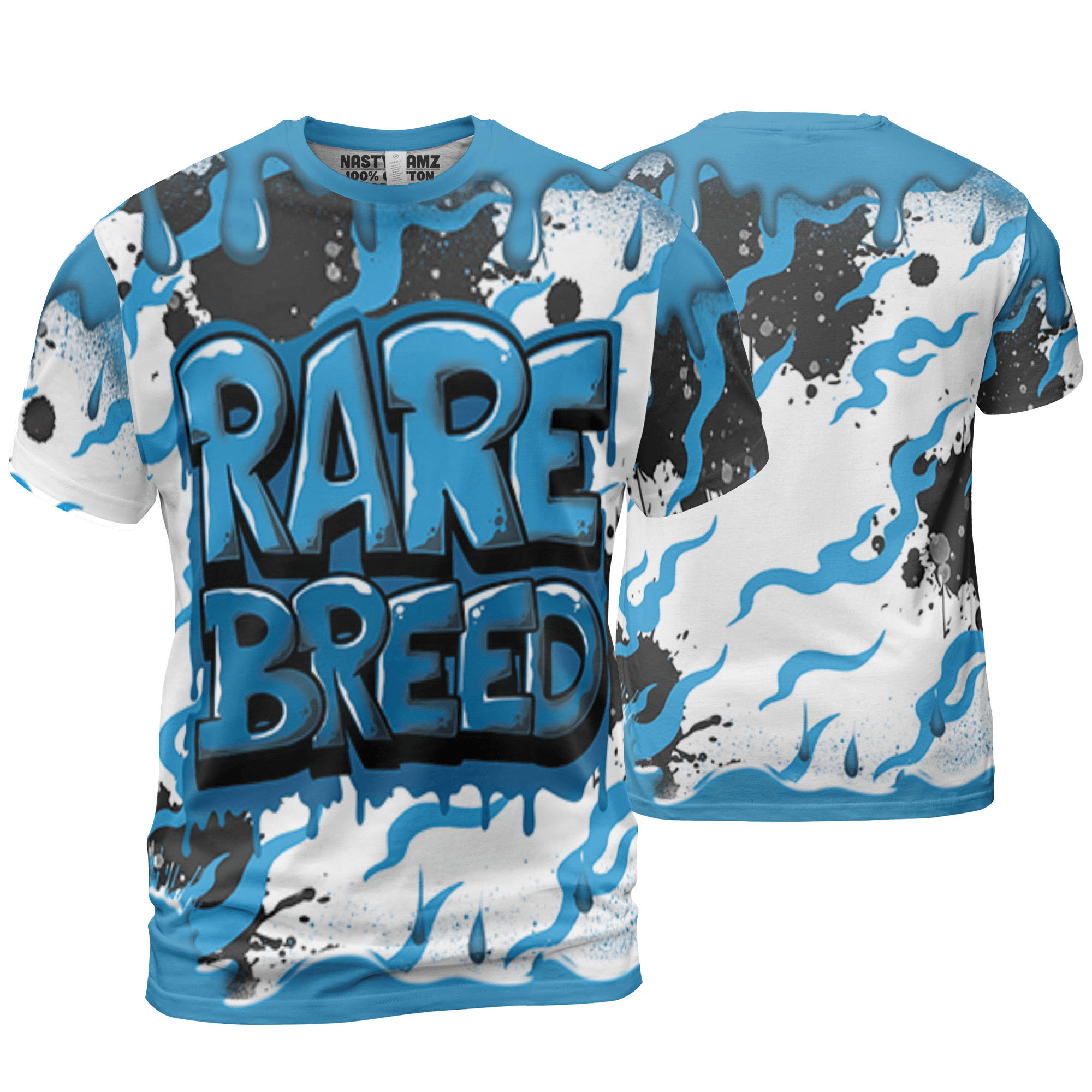 Powder Blue 9s T Shirt Match Rare Breed 3D All-Over Print Drippin - NastyJamz