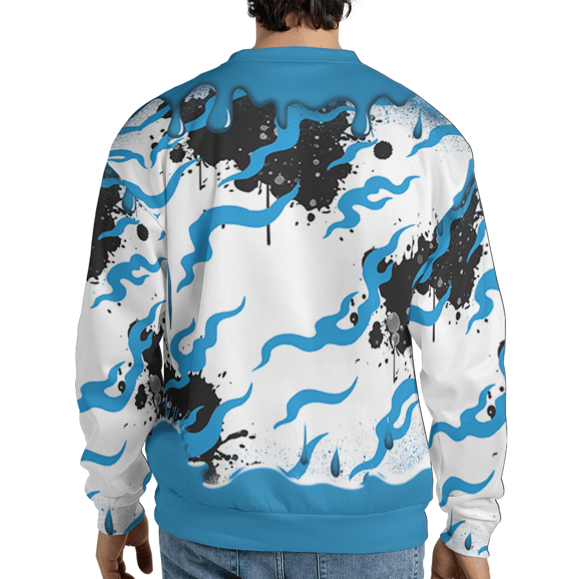 Powder Blue 9s Sweatshirt Match Rare Breed 3D All-Over Print Drippin - NastyJamz