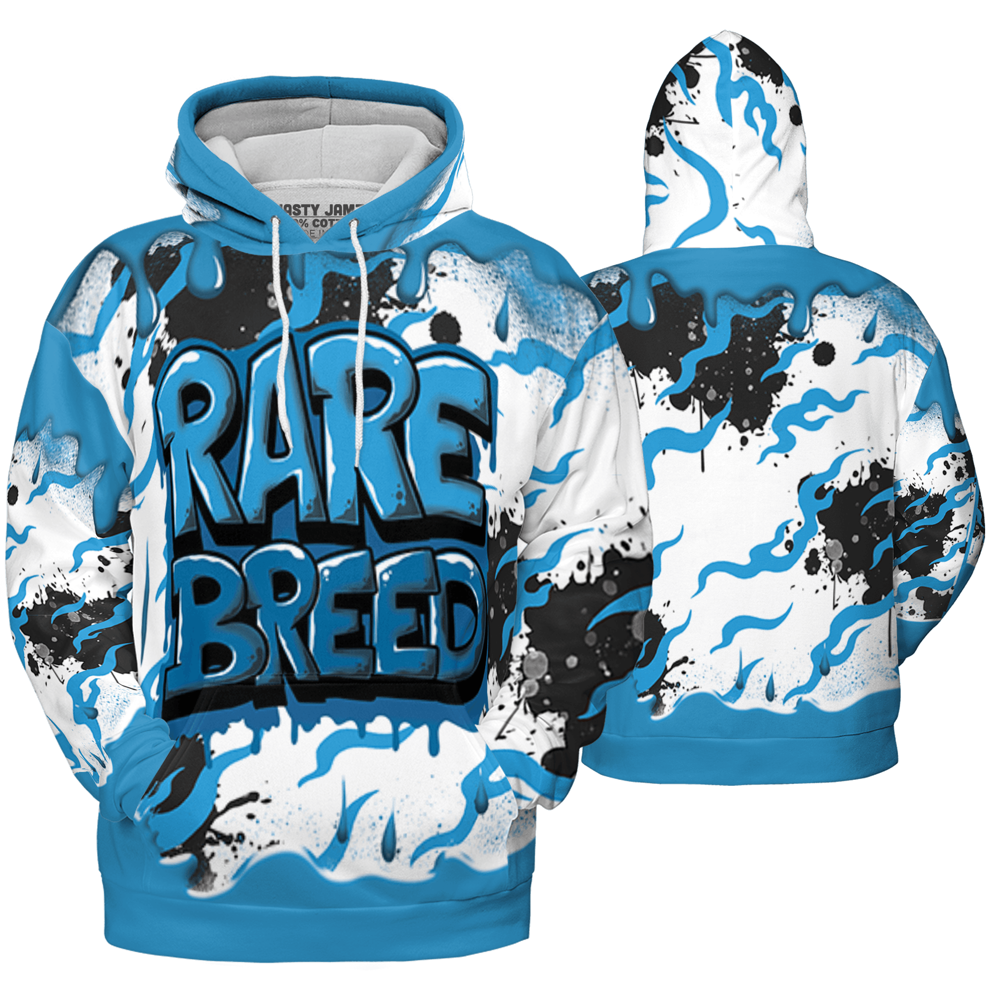 Powder Blue 9s Hoodie Match Rare Breed 3D All-Over Print Drippin - NastyJamz