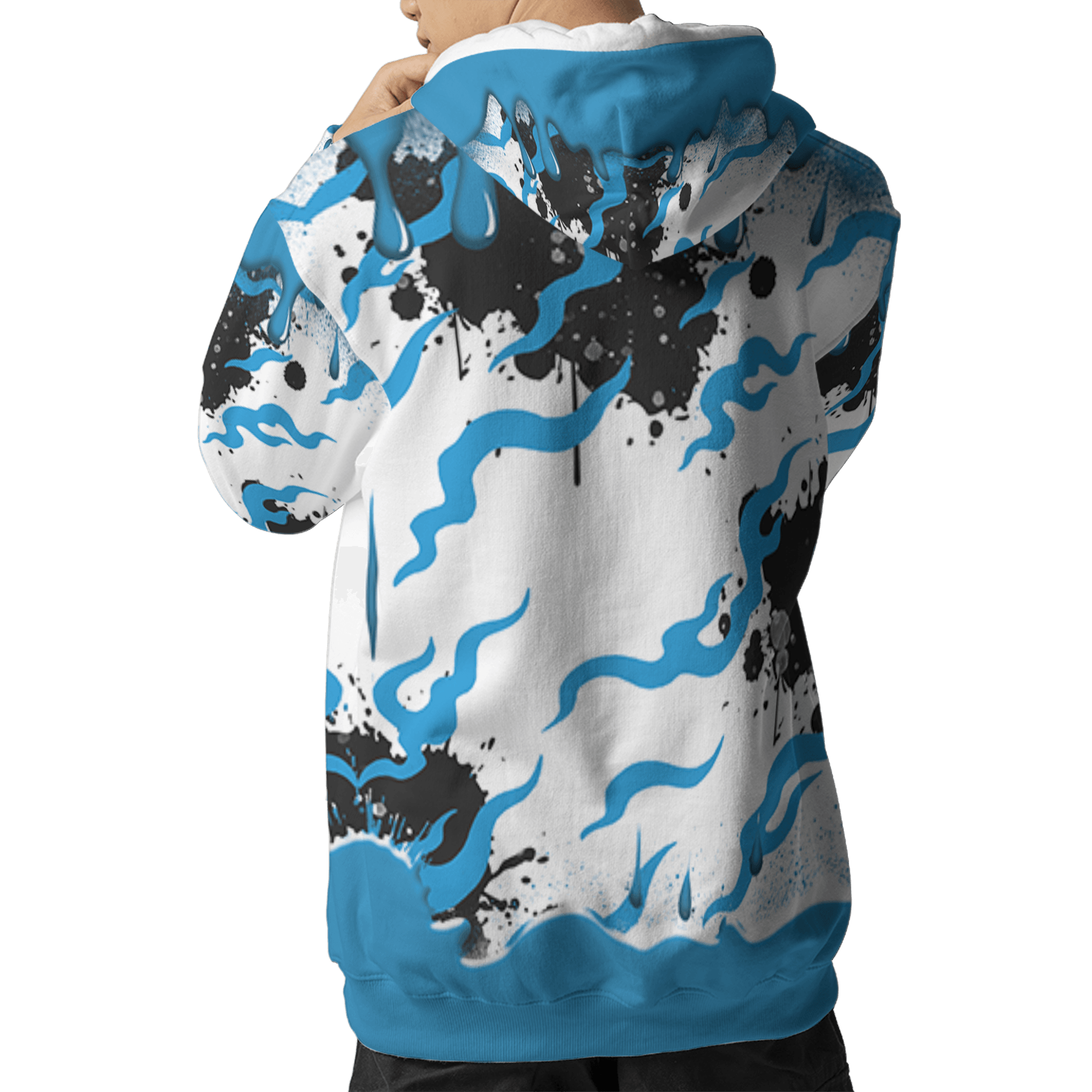 Powder Blue 9s Hoodie Match Rare Breed 3D All-Over Print Drippin - NastyJamz