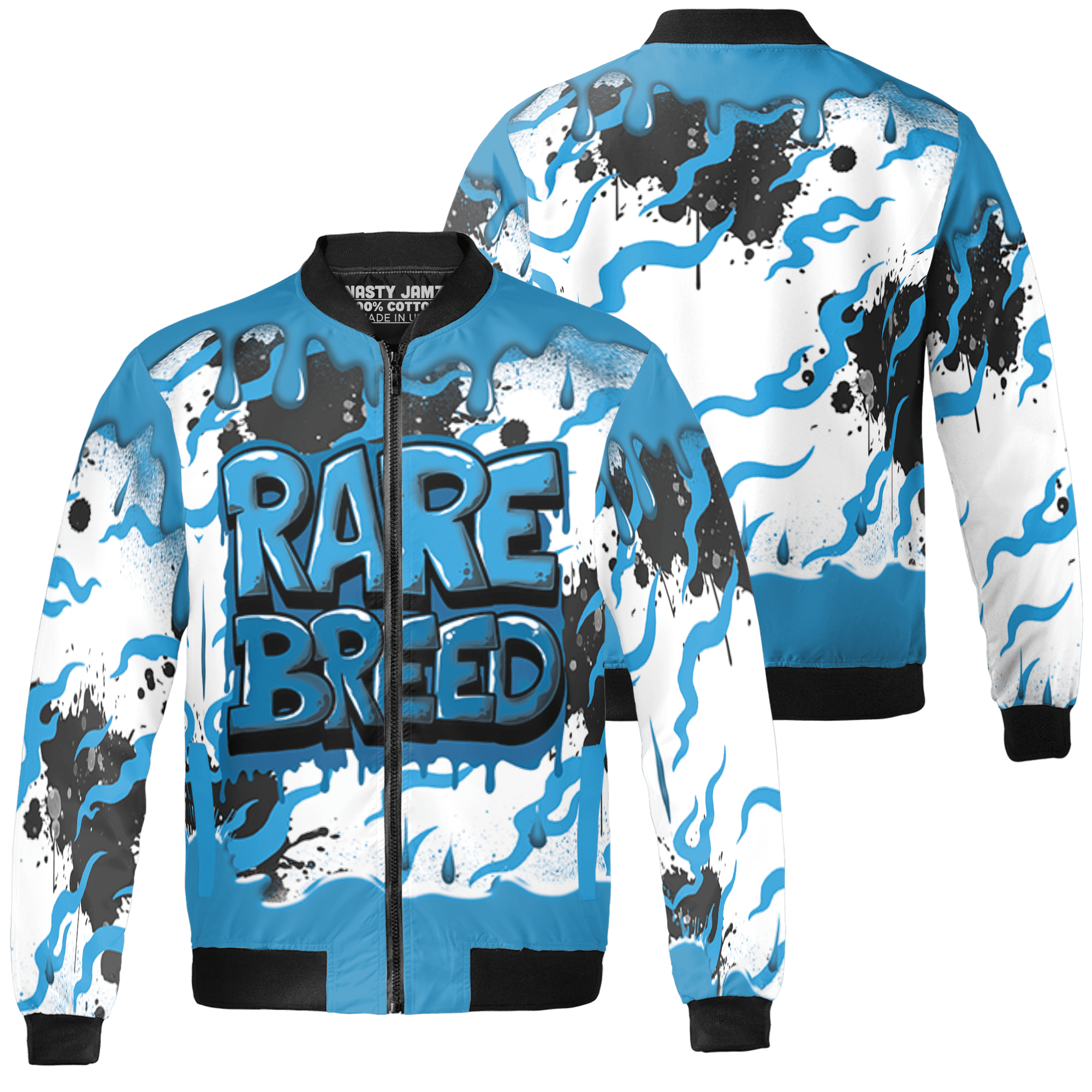 Powder Blue 9s Jacket Match Rare Breed 3D All-Over Print Drippin - NastyJamz