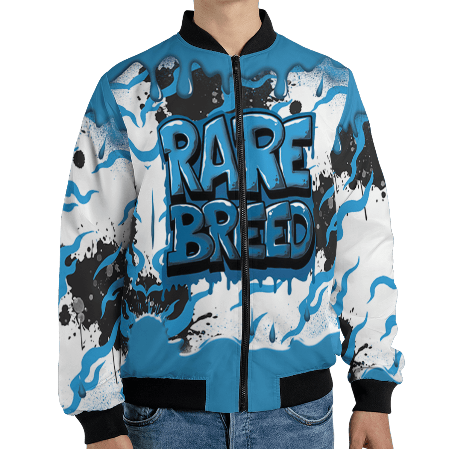 Powder Blue 9s Jacket Match Rare Breed 3D All-Over Print Drippin - NastyJamz