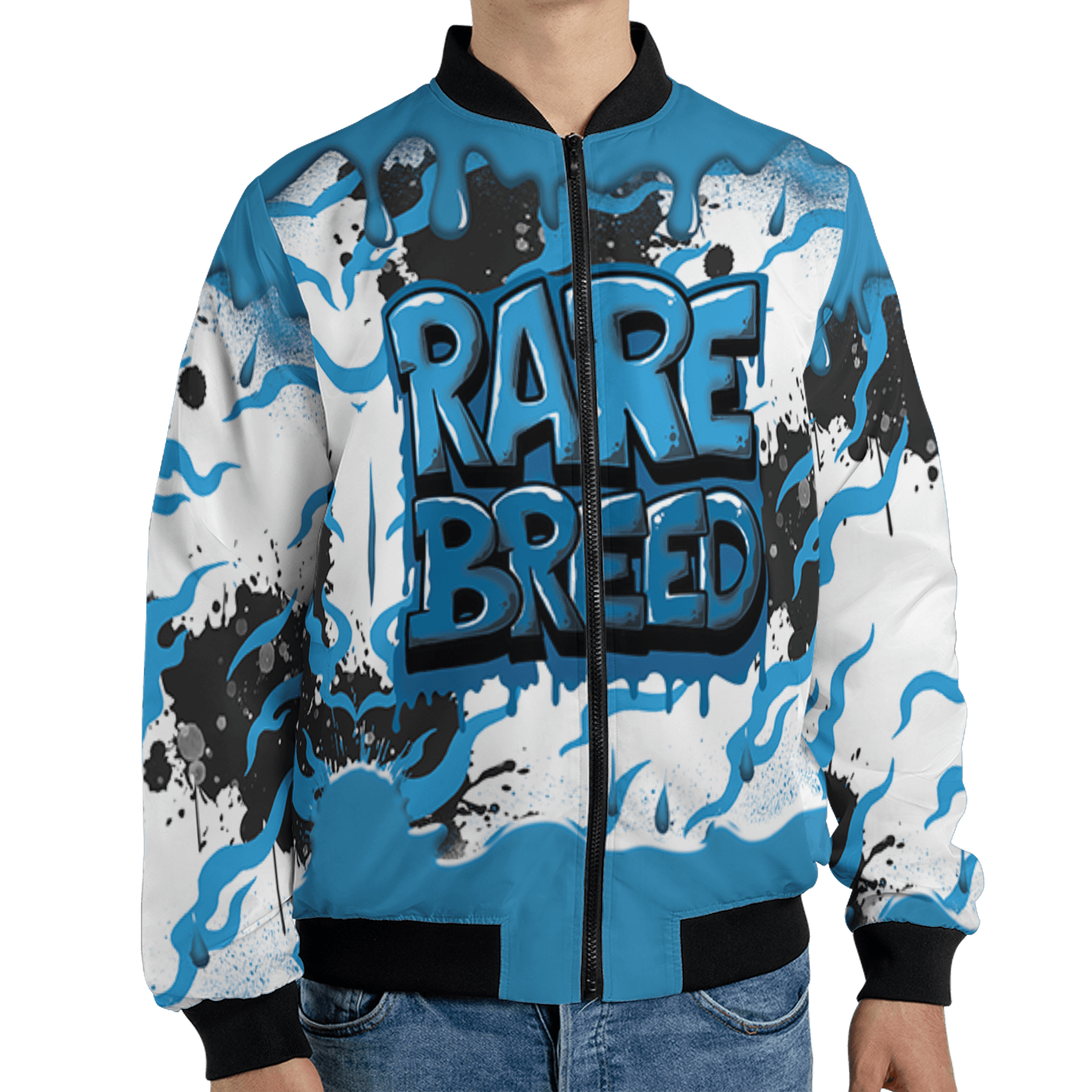 Powder Blue 9s Jacket Match Rare Breed 3D All-Over Print Drippin - NastyJamz