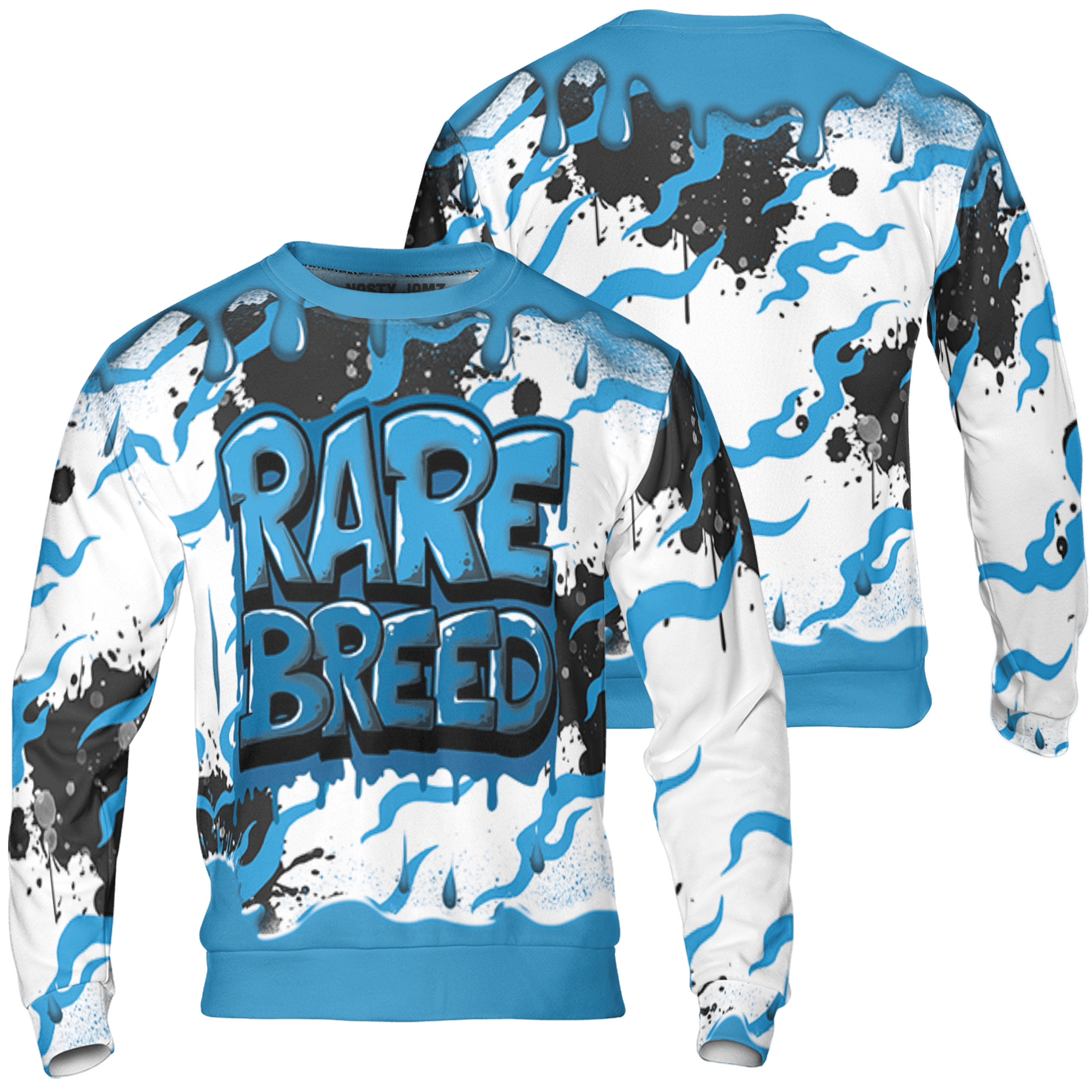 Powder Blue 9s Sweatshirt Match Rare Breed 3D All-Over Print Drippin - NastyJamz